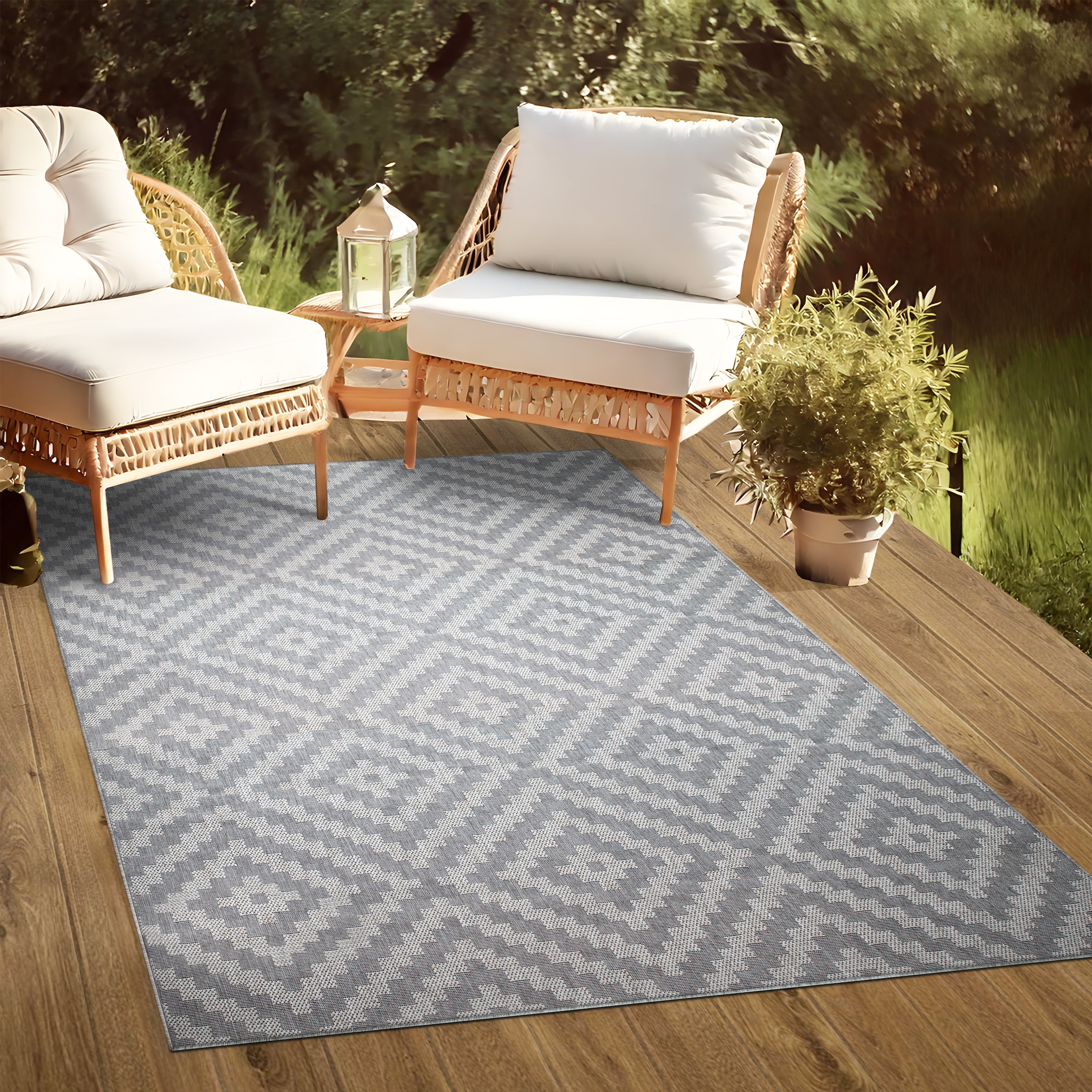 my home Teppich »Cordoba auch als Läufer erhältlich«, rechteckig, 3 mm Höhe, In- und Outdoor geeignet, Sisal-Optik, Wetterfest & UV-beständig, Boho