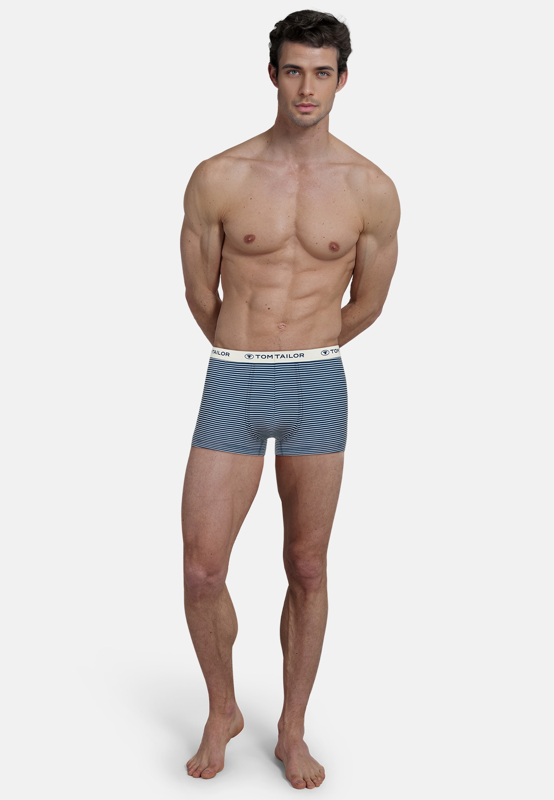 TOM TAILOR Boxershorts »Buffer«, (6er Pack), weich, elastisch, bequem, eng, atmungsaktiv, Logobund, Baumwollmix