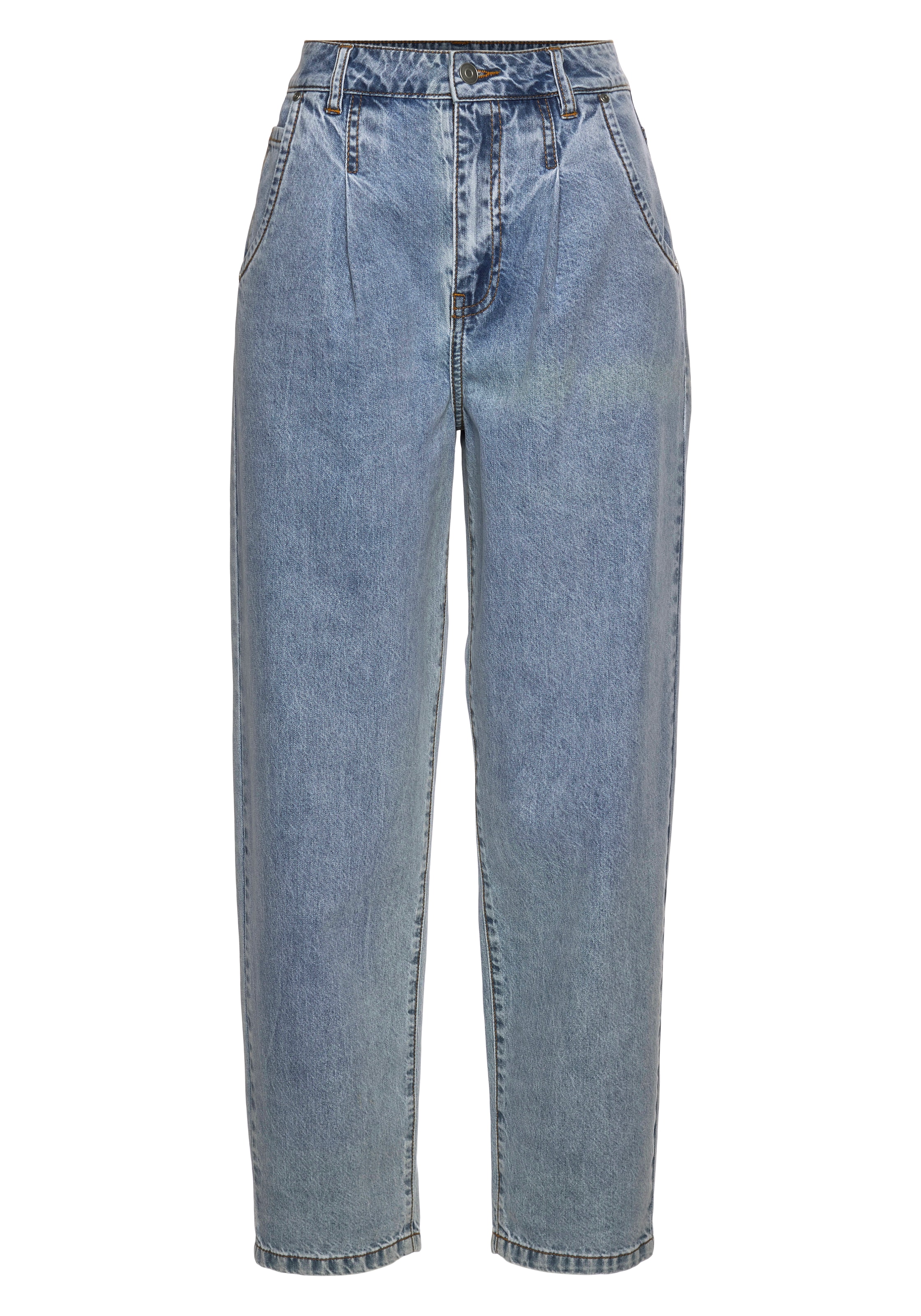 Buffalo Relax-fit-Jeans, in Jelmoli-Versand High-waist-Form mit Bundfalten kaufen online bei Schweiz