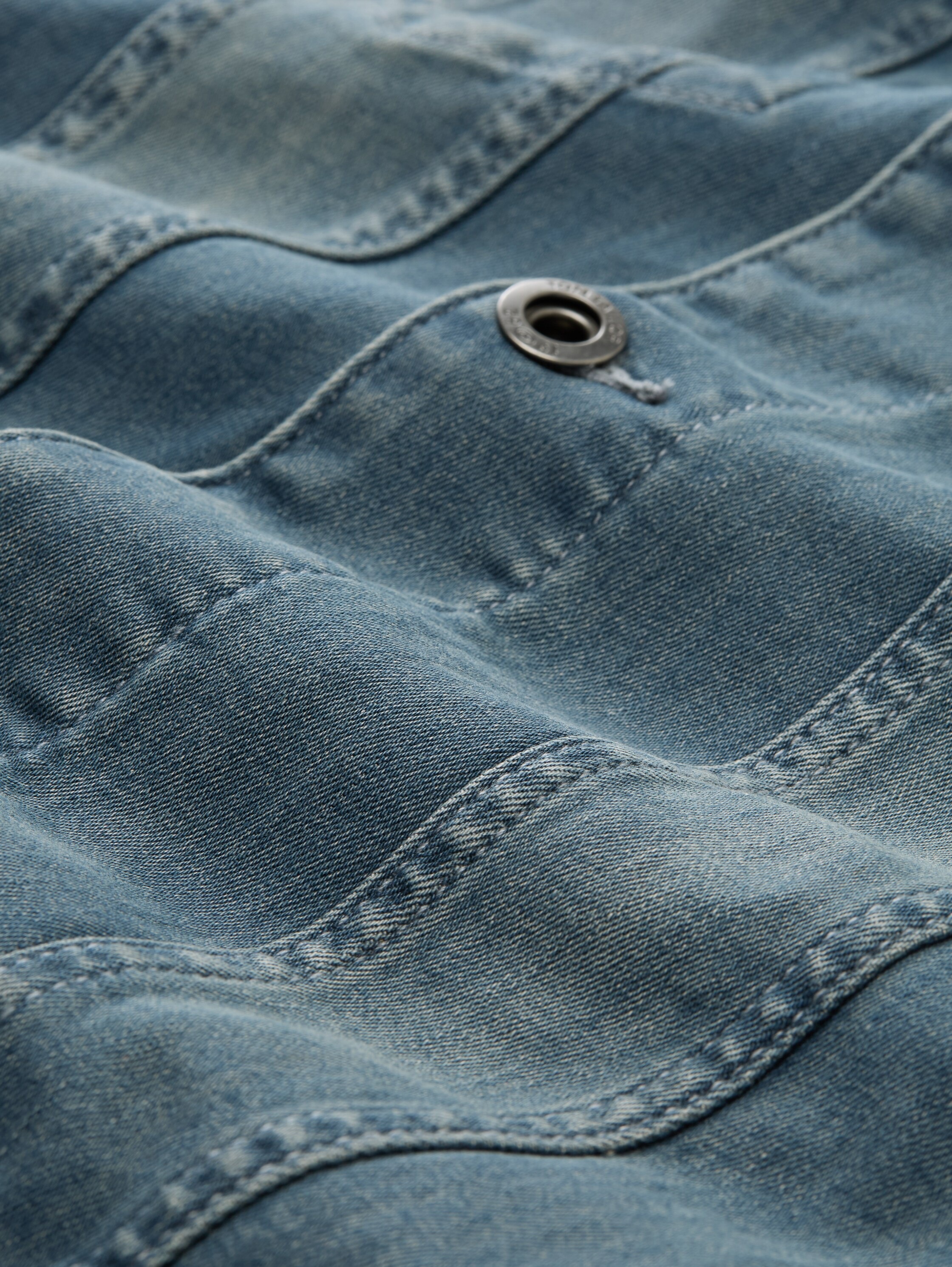 TOM TAILOR Jeansjacke, ohne Kapuze, mit Knopfleiste und Stretch-Anteil