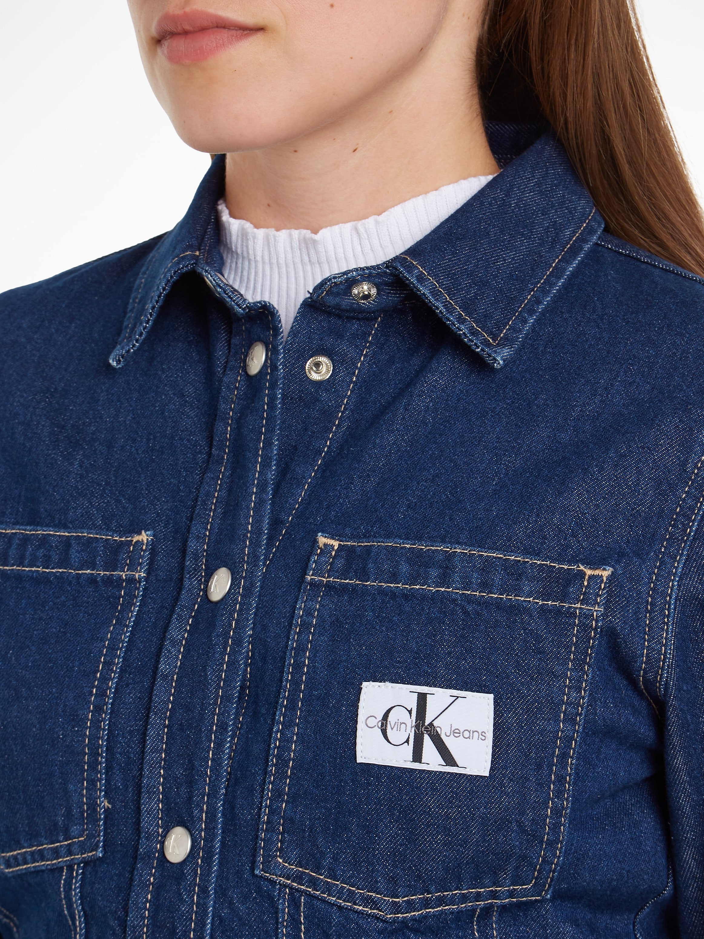 Calvin Klein Jeans Jeansbluse »LEAN DENIM SHIRT«, mit Logopatch