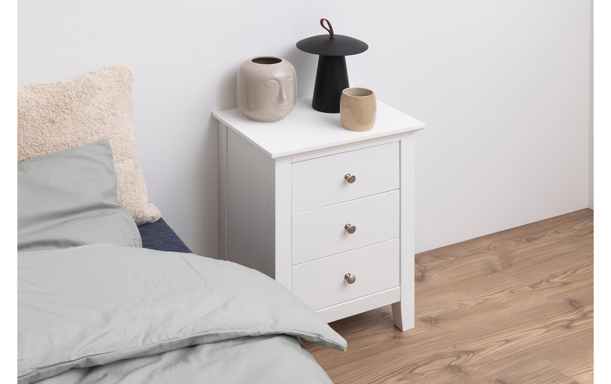 AC Design Nachttisch »Linnea 45 cm x 62.8 cm, Weiss glanz«
