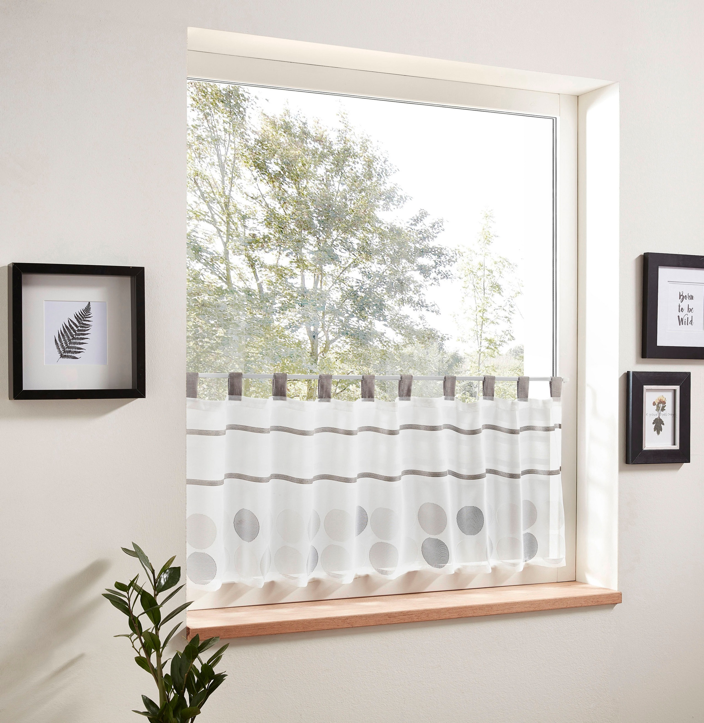 decolife Scheibengardine »Malie«, (1 St.), HxB: 45x140, Scheibengardine mit Webstruktur