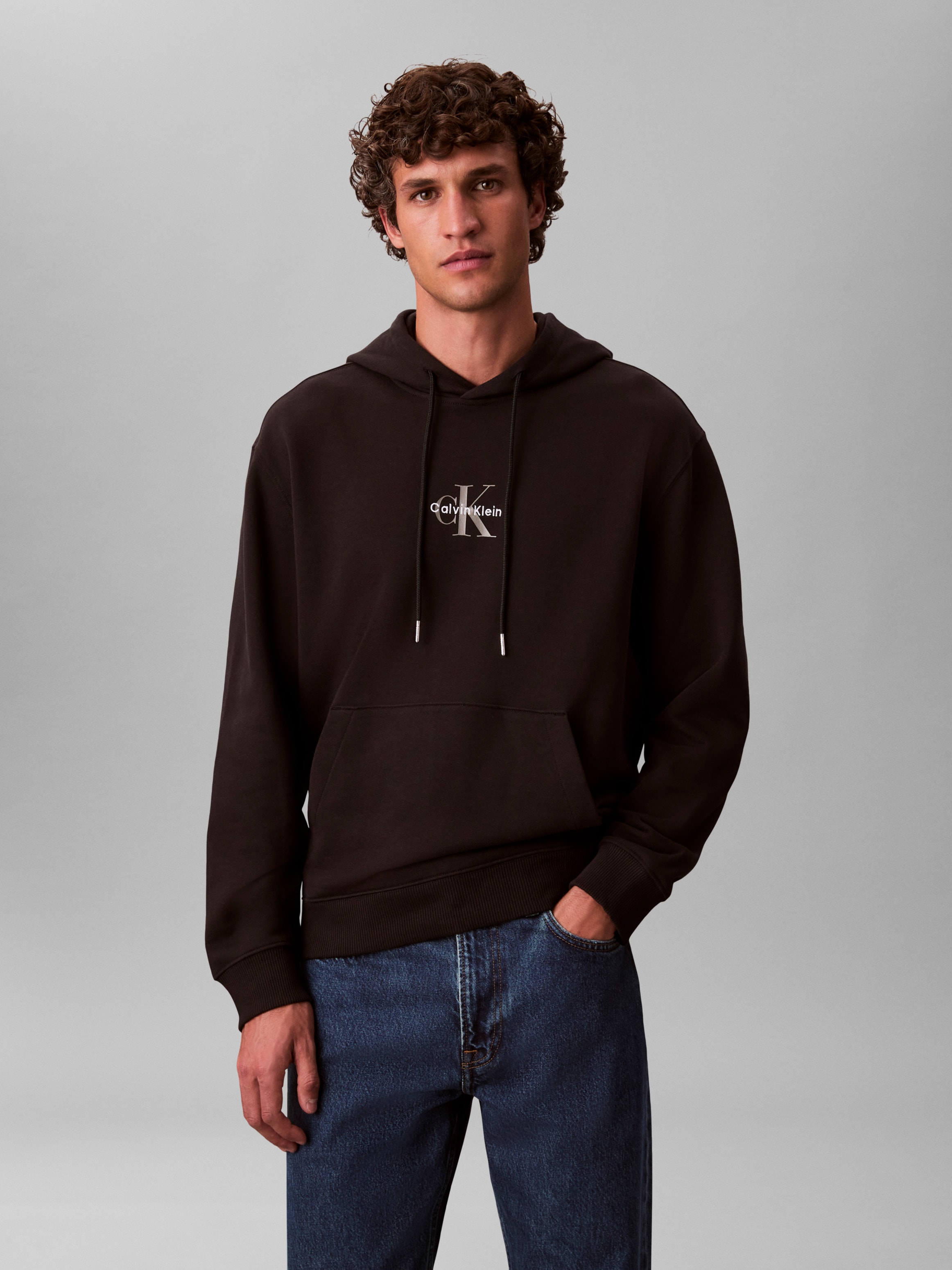 Calvin Klein Jeans Sweatshirt »LS EU 350TERRY MICRO MONOLOGO HO«, Kapuze, regular fit