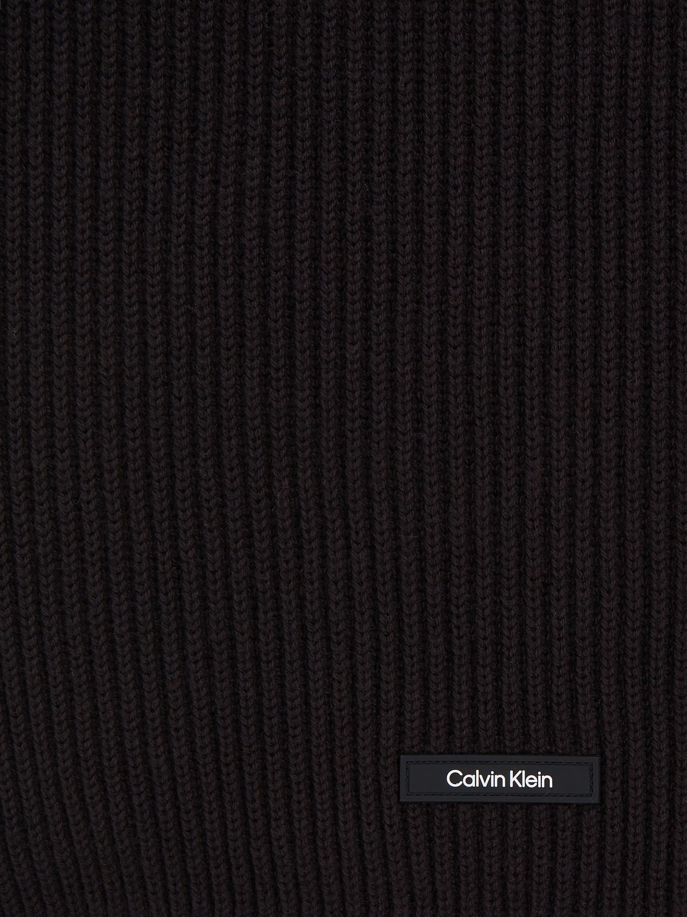 Calvin Klein Schal »CLASSIC COTTON RIB SCARF«, mit Logopatch