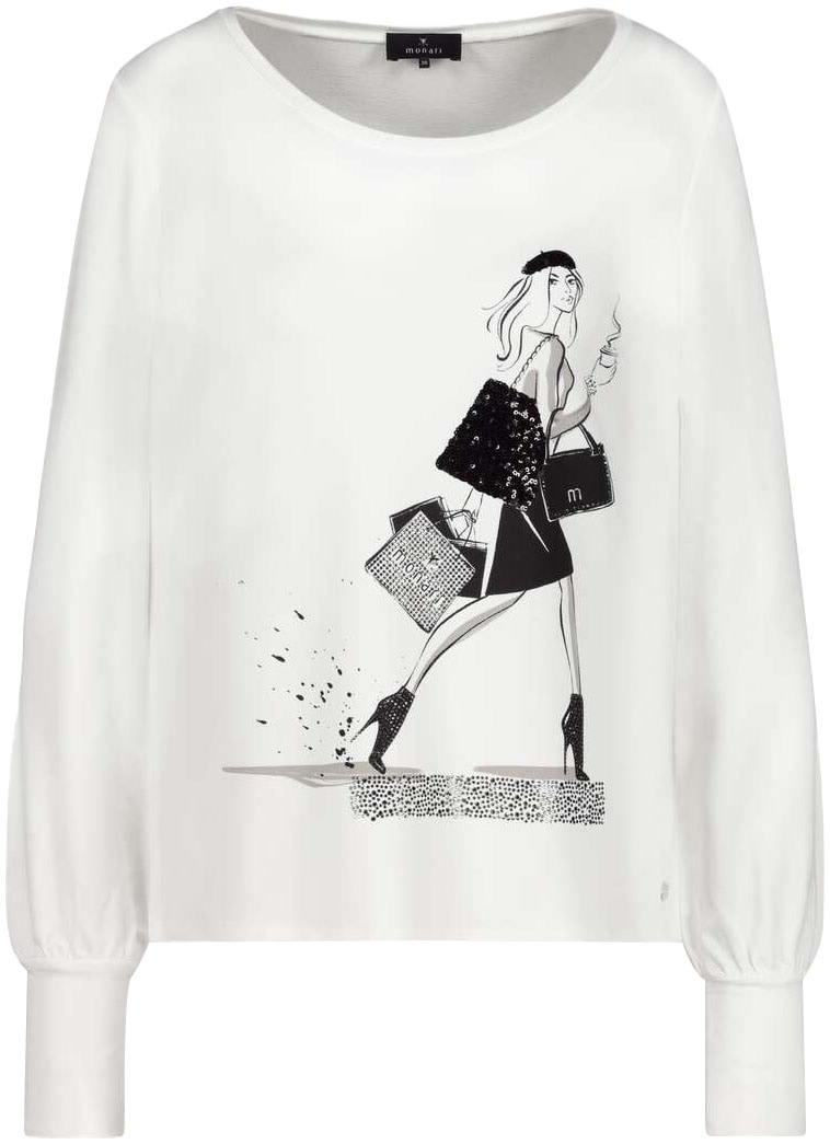 Monari Rundhalsshirt, mit Frontprint