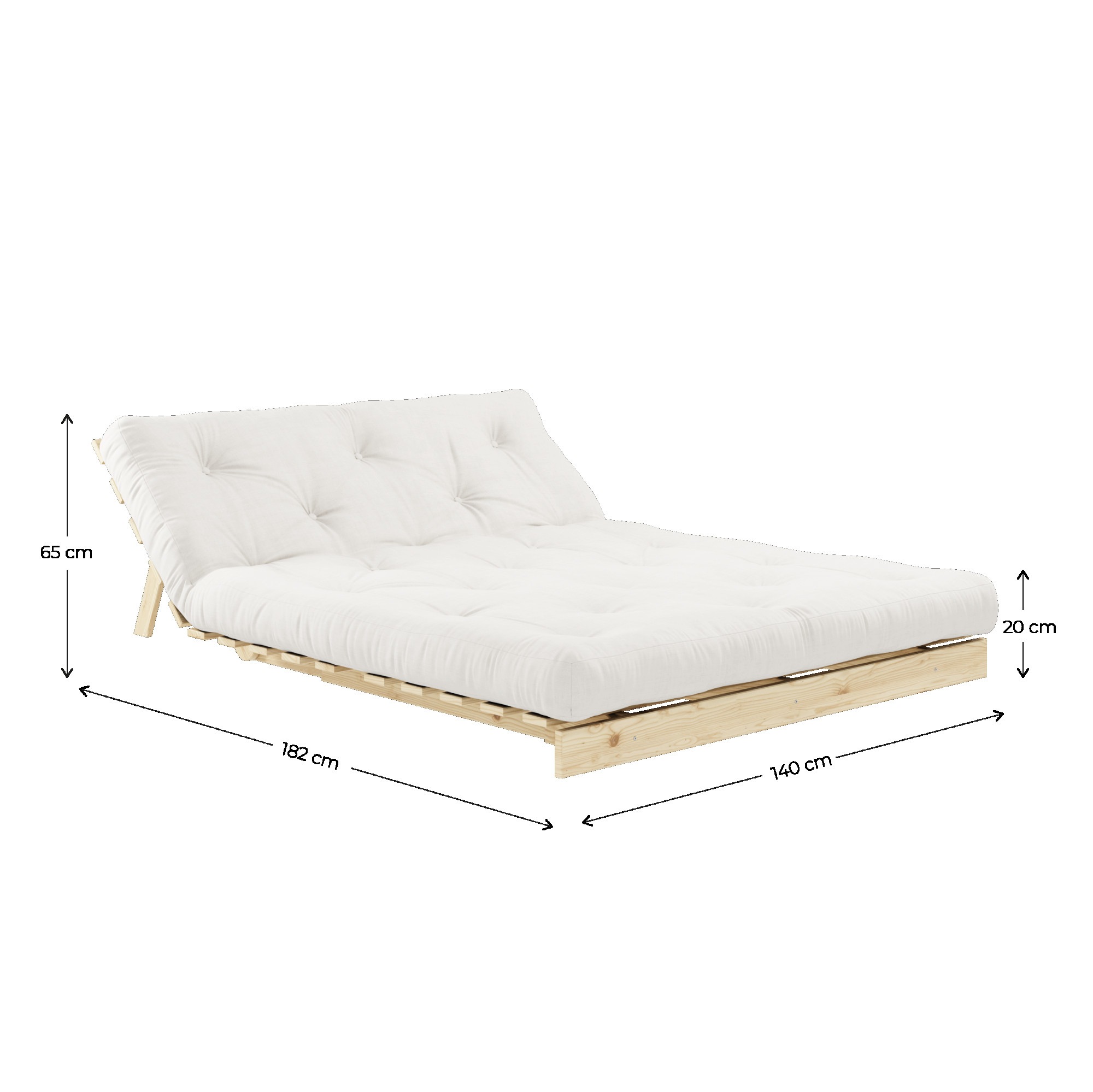 Karup Design Daybett »Daybett Roots Schlafsofa – Gästebett & Sofa aus FSC®-Kiefer«, Inkl. Futonmatratze, in mehreren Grössen & Farben erhältlich