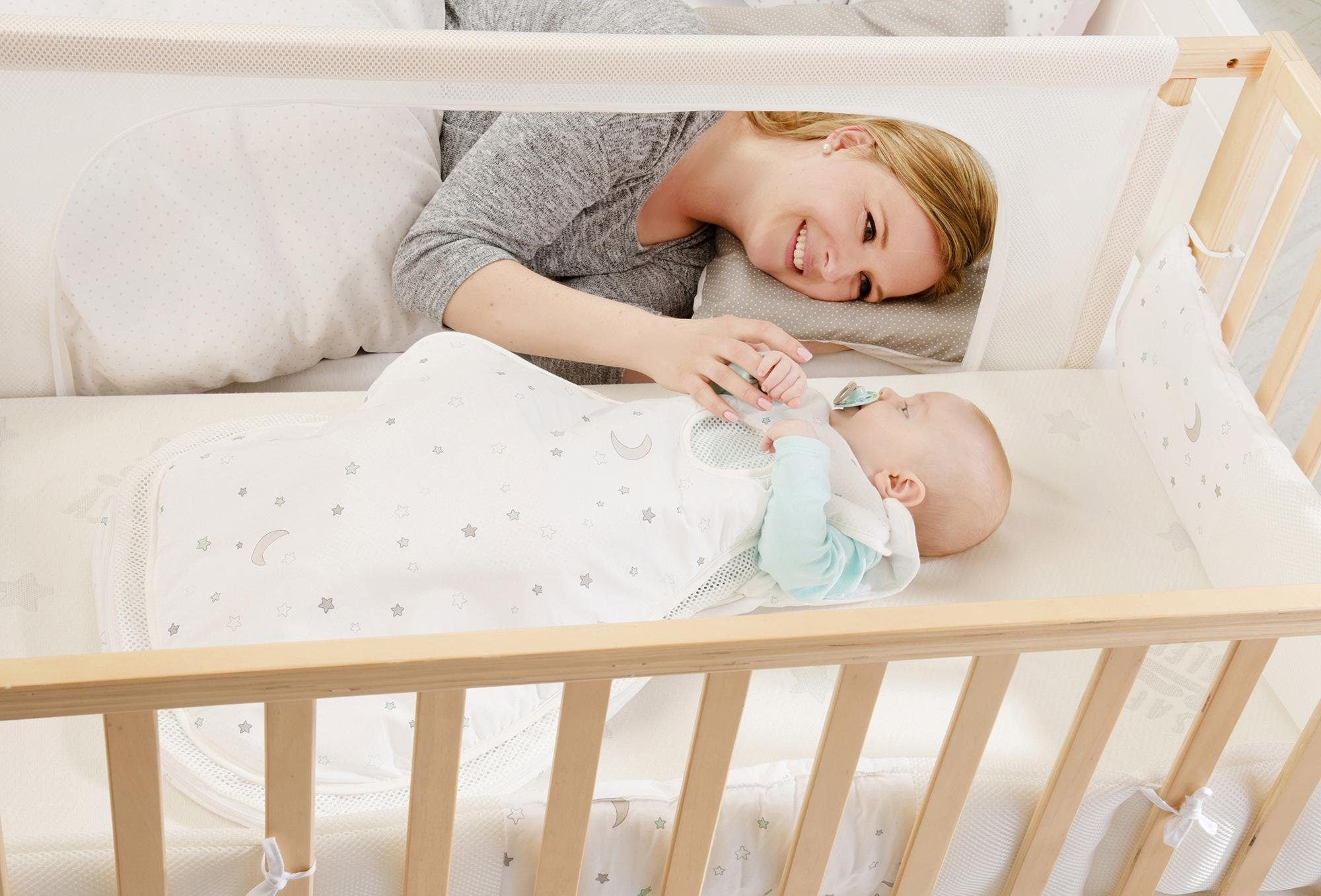 roba® Babybett »Room Bed, safe asleep®, Sternenzauber natur«, (4 tlg.)