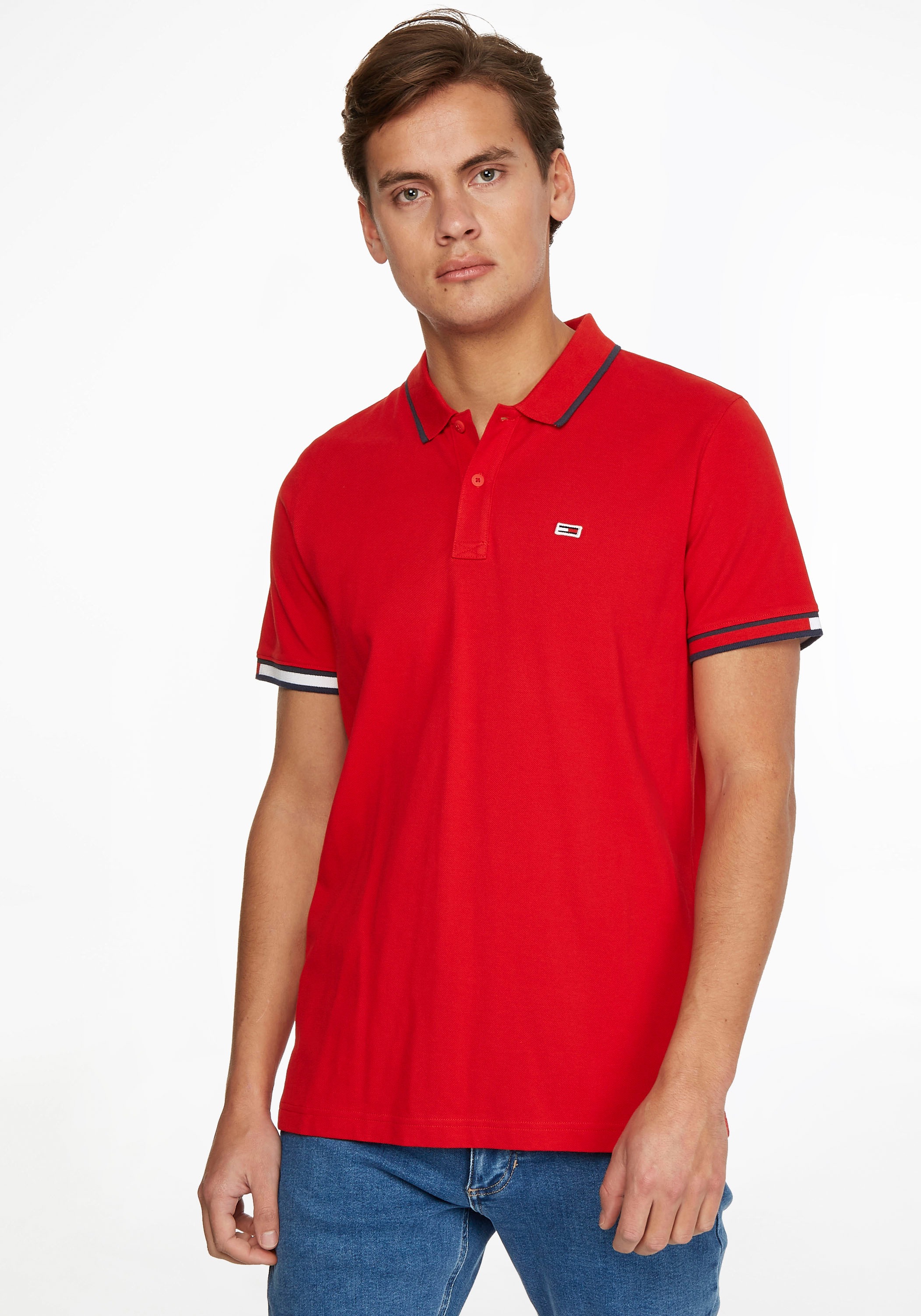 Tommy Jeans Poloshirt »TJM REG FLAG CUFFS POLO«, mit Polokragen kaufen