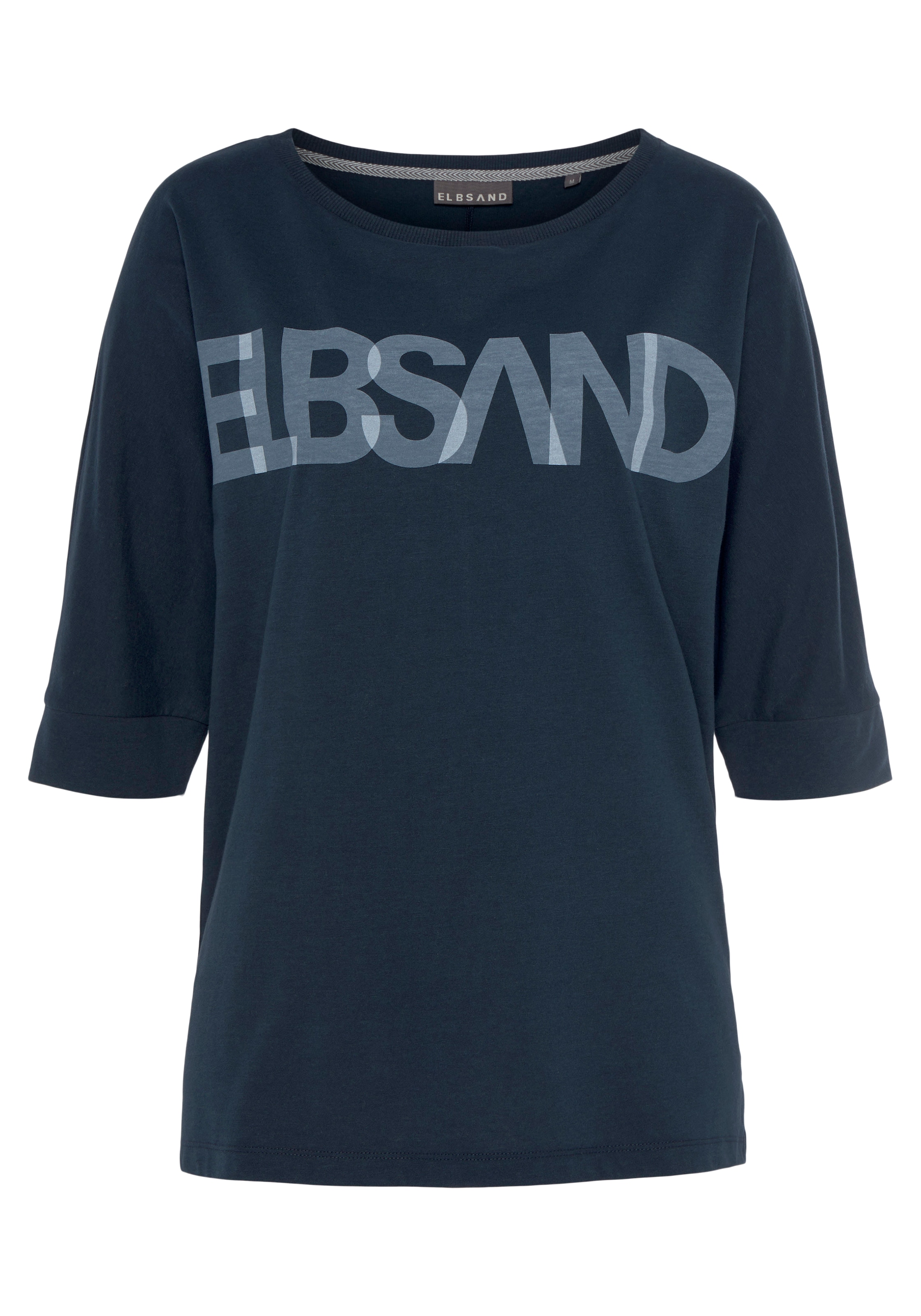 mit Passform lockere Jelmoli-Versand Logodruck, 3/4-Arm-Shirt, bestellen Baumwoll-Mix, online bei Elbsand Schweiz