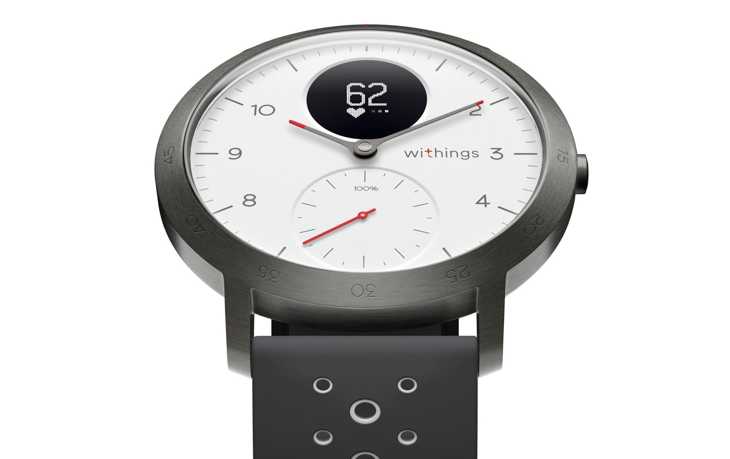 Withings Fitnessuhr »Sportuhr Steel HR Sport weiss, dunkelgrau«,)