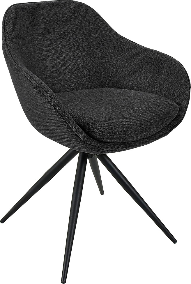 K+W Komfort & Wohnen Drehstuhl "ZOOM" () 4-Fuß Drehstuhl mit Gestell aus Metall schwarz Struktur
