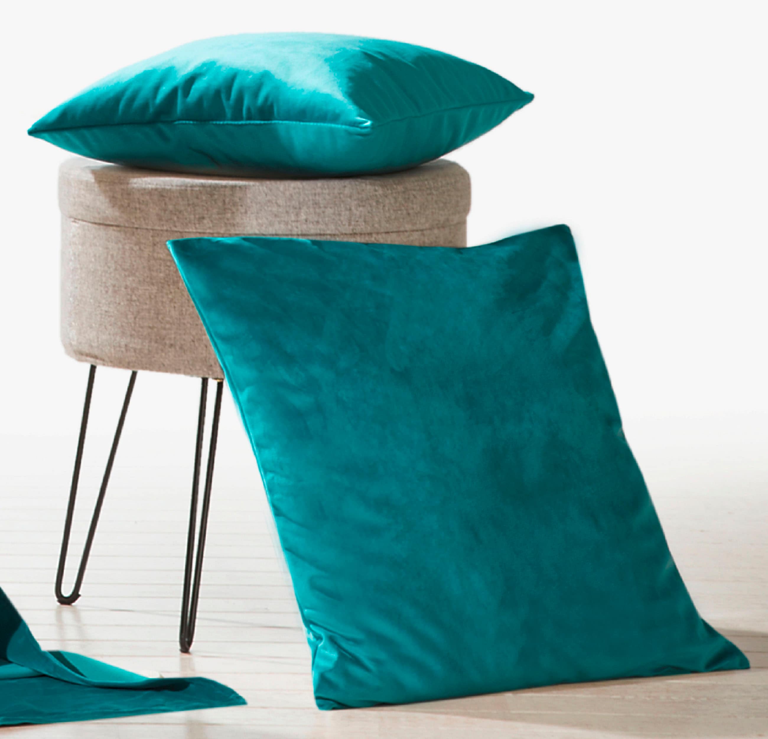 Weckbrodt Dekokissen »Valentin« Samt-Optik, Velour, Unifarben, Kissenhülle ohne Füllung