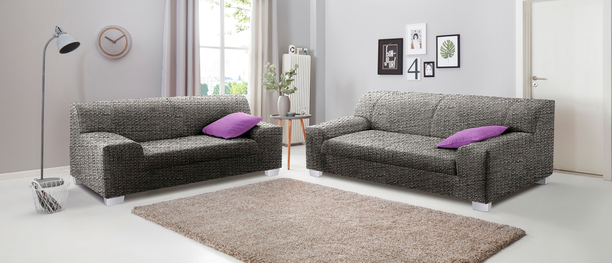 DOMO collection Polstergarnitur »Amando«, (Spar-Set), bestehend aus 2er- und 3er-Sofa