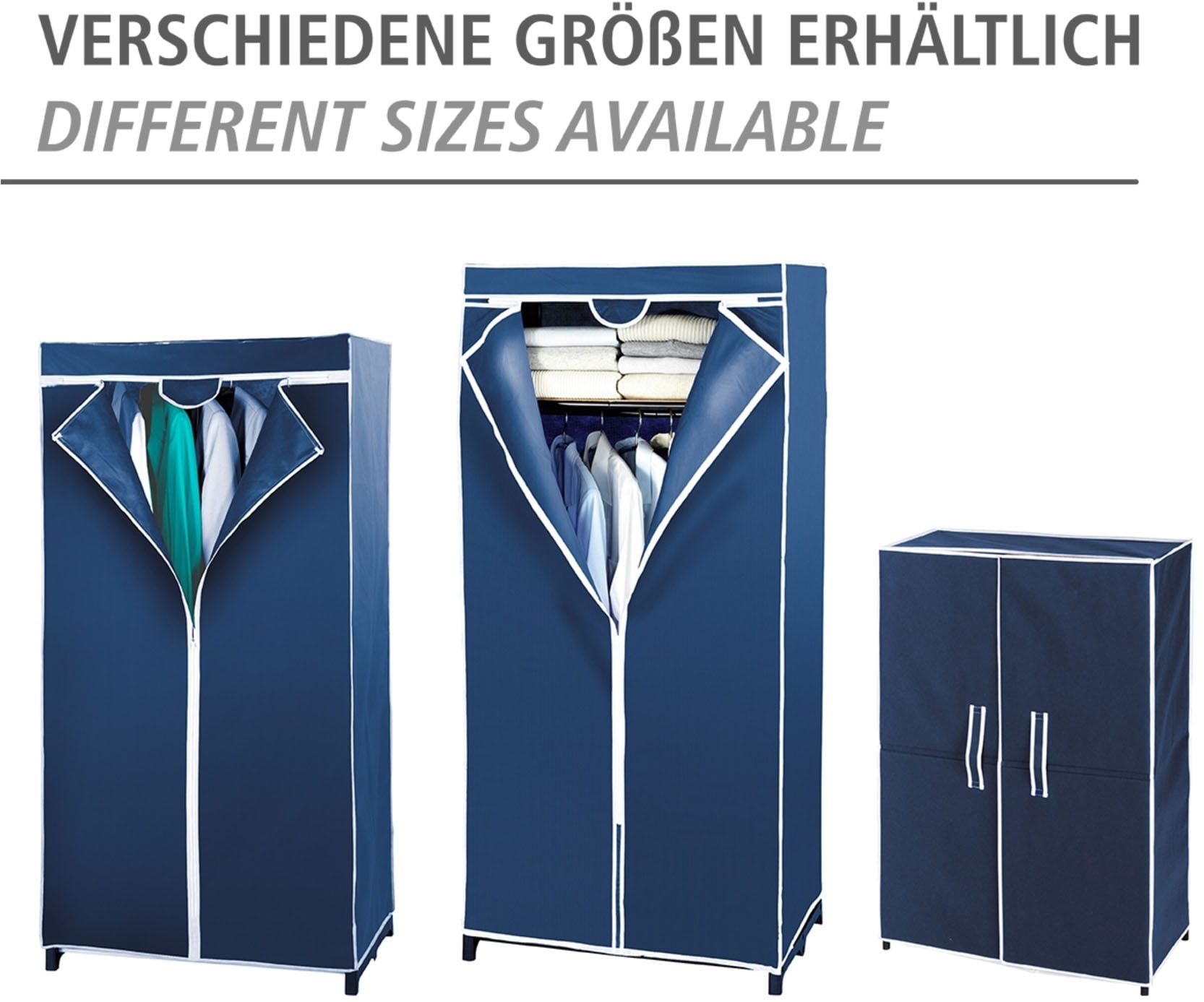 WENKO Stoffschrank »Modell Air«, Stoffschrank mit Kleiderstange, Ablage & Reissverschluss, Vlies