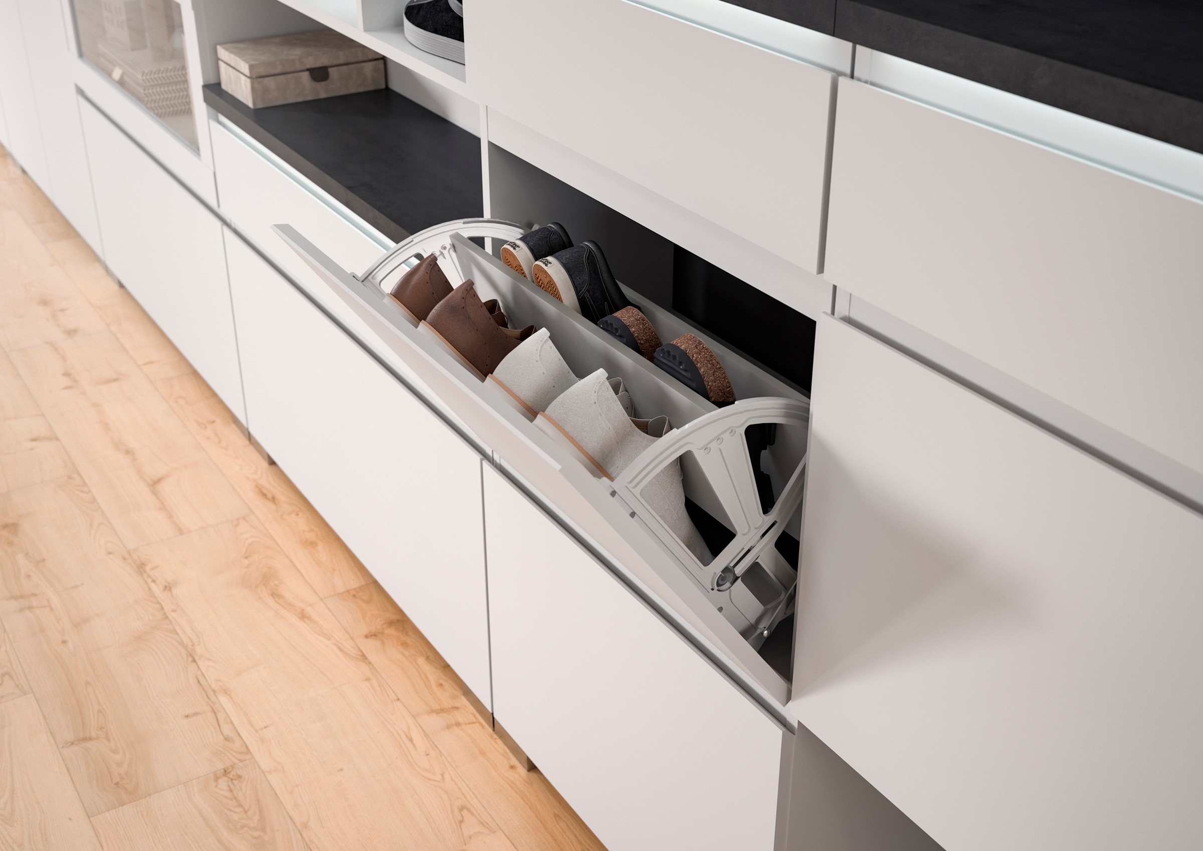 INOSIGN Schuhschrank »Skoskap, Tiefe 18cm, 3 Klappen mit Schuhwalze, Platz für 9 Schuhpaare«, Schuhkipper, Schuhkommode, Schuhregal, Kommode, Anrichte
