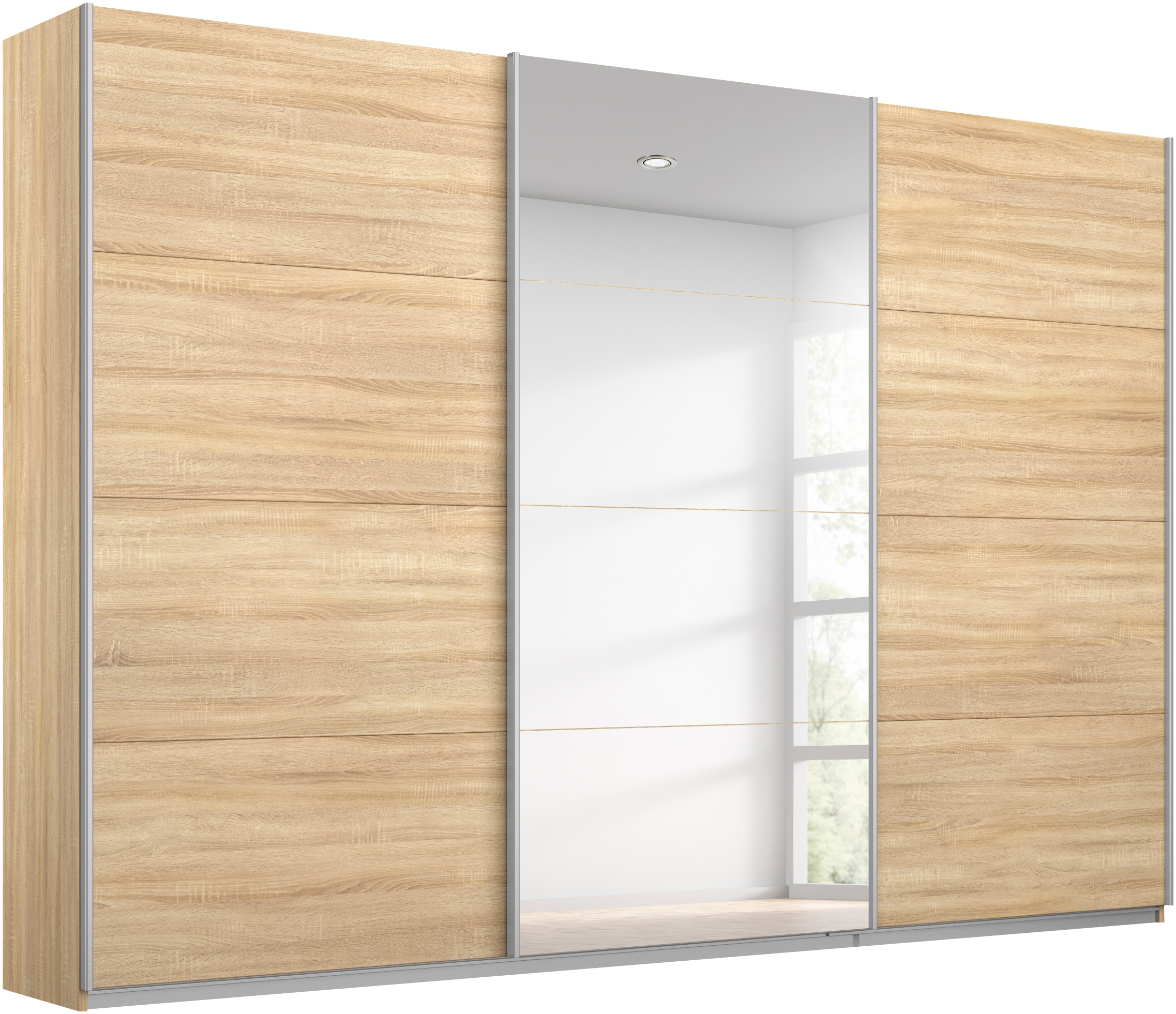 rauch Schwebetürenschrank »Kleiderschrank Schrank Garderobe KULMBACH«, in 2 Höhen erhältlich, mit Metallgriffleisten MADE IN GERMANY