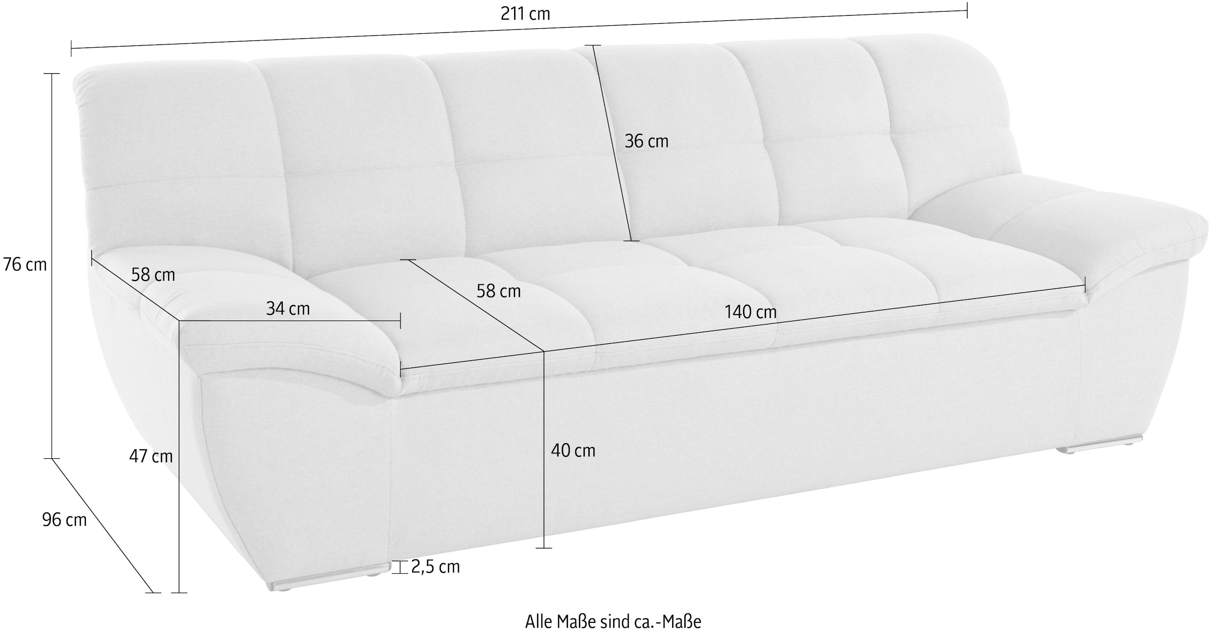 DOMO collection 2-Sitzer »Lagoa«, frei im Raum stellbar, in grosser Farbauswahl