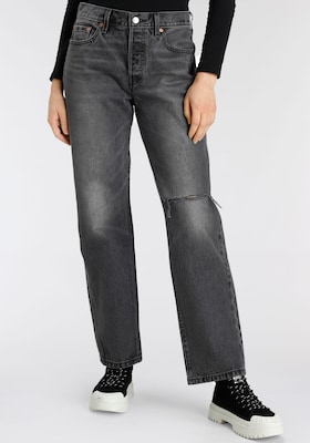 Wide-Leg-Jeans in Schwarz
