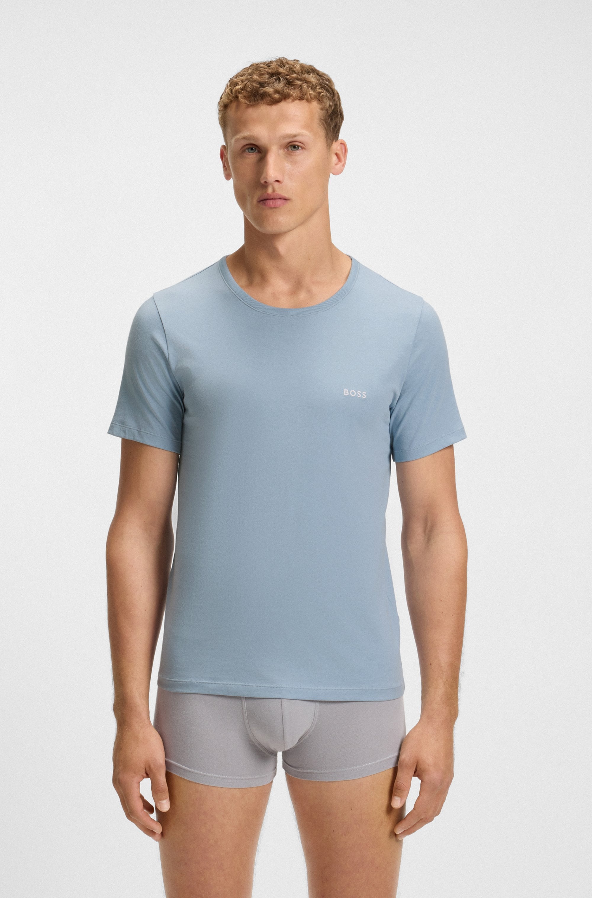 BOSS T-Shirt »TShirtRN 3P Classic«, (3 tlg.), mit Logostickerei
