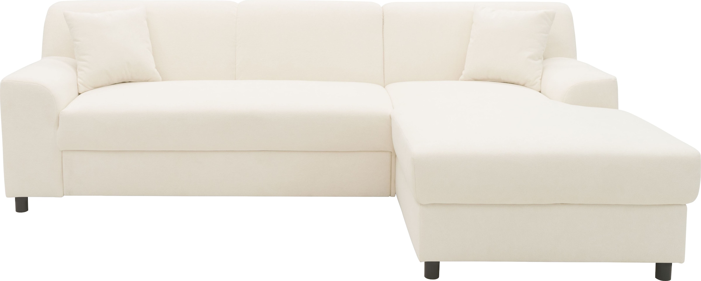 DOMO collection Ecksofa »Turah 2, L-Form, in Cord u. wasserabweisender Microfaser, Federkern«, B/T/H: 241/146/79 cm, incl. Zierkissen, wahlweise mit Bettfunktion