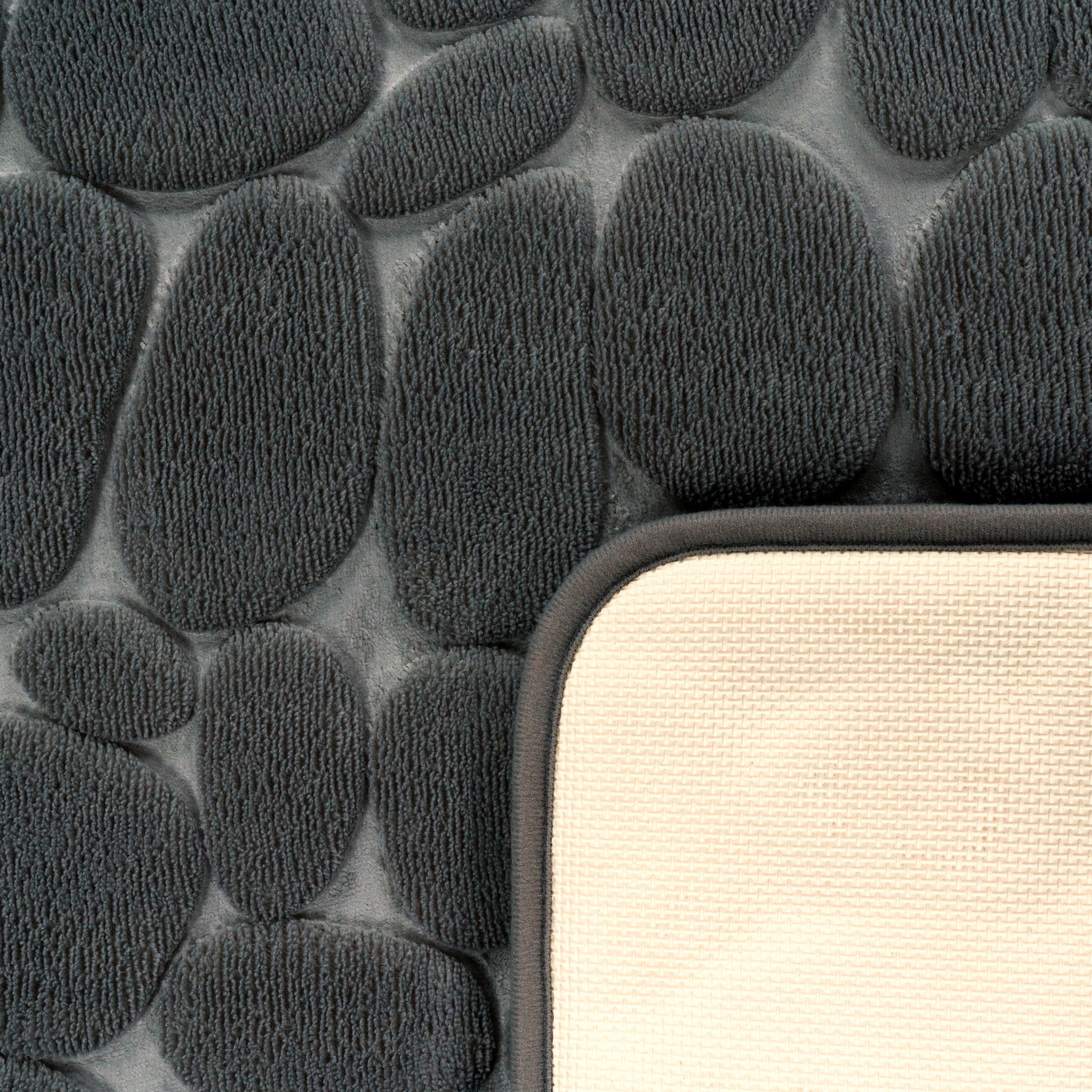 Paco Home Badematte »Corby 256«, Höhe 13 mm, fussbodenheizungsgeeignet, Badteppich, Uni Farben, Motiv Steine, Hoch-Tief Effekt