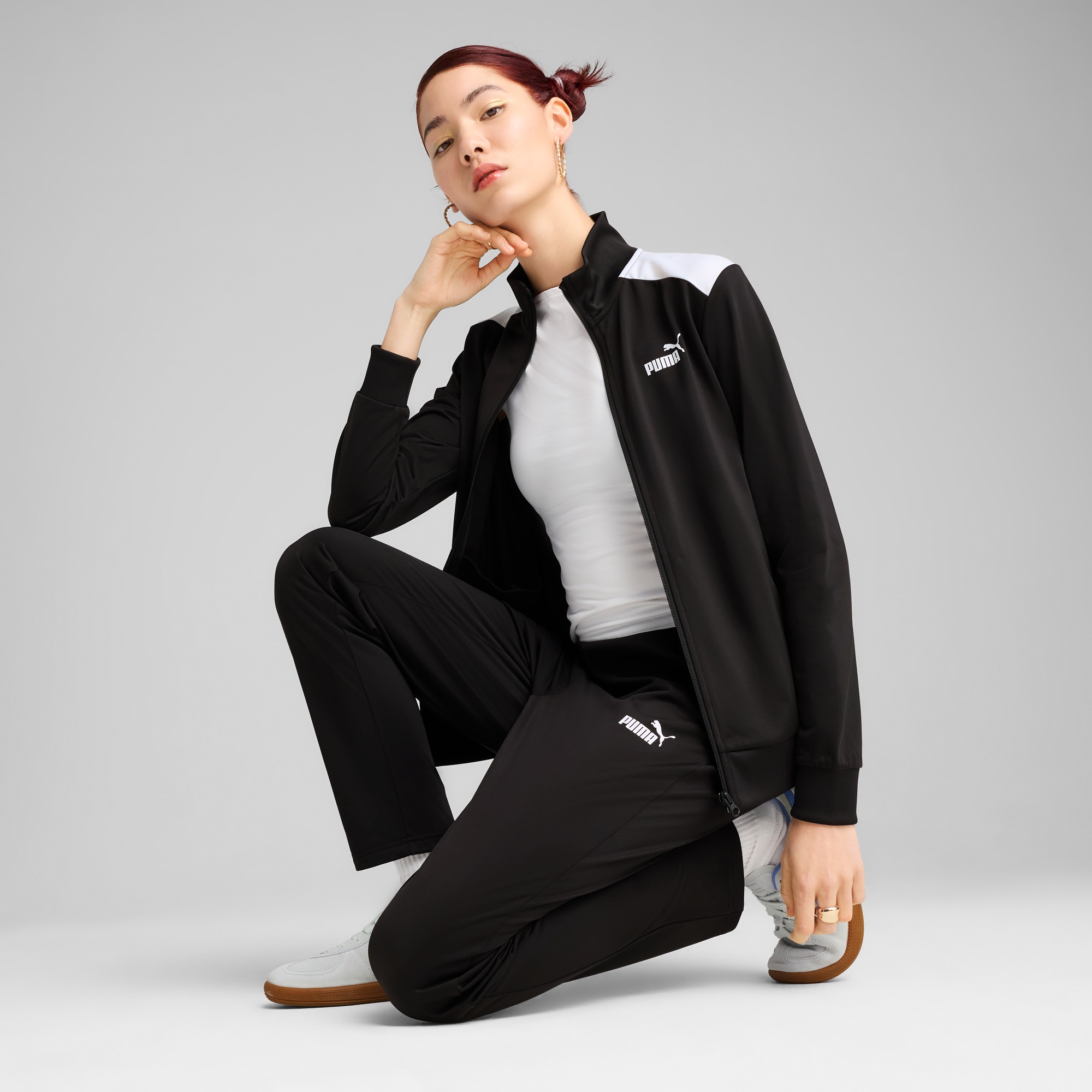 PUMA Trainingsanzug »POLY SUIT OP« 2 Stk. zweiteiliges Set, Regular Fit, mit elastischen Bündchen