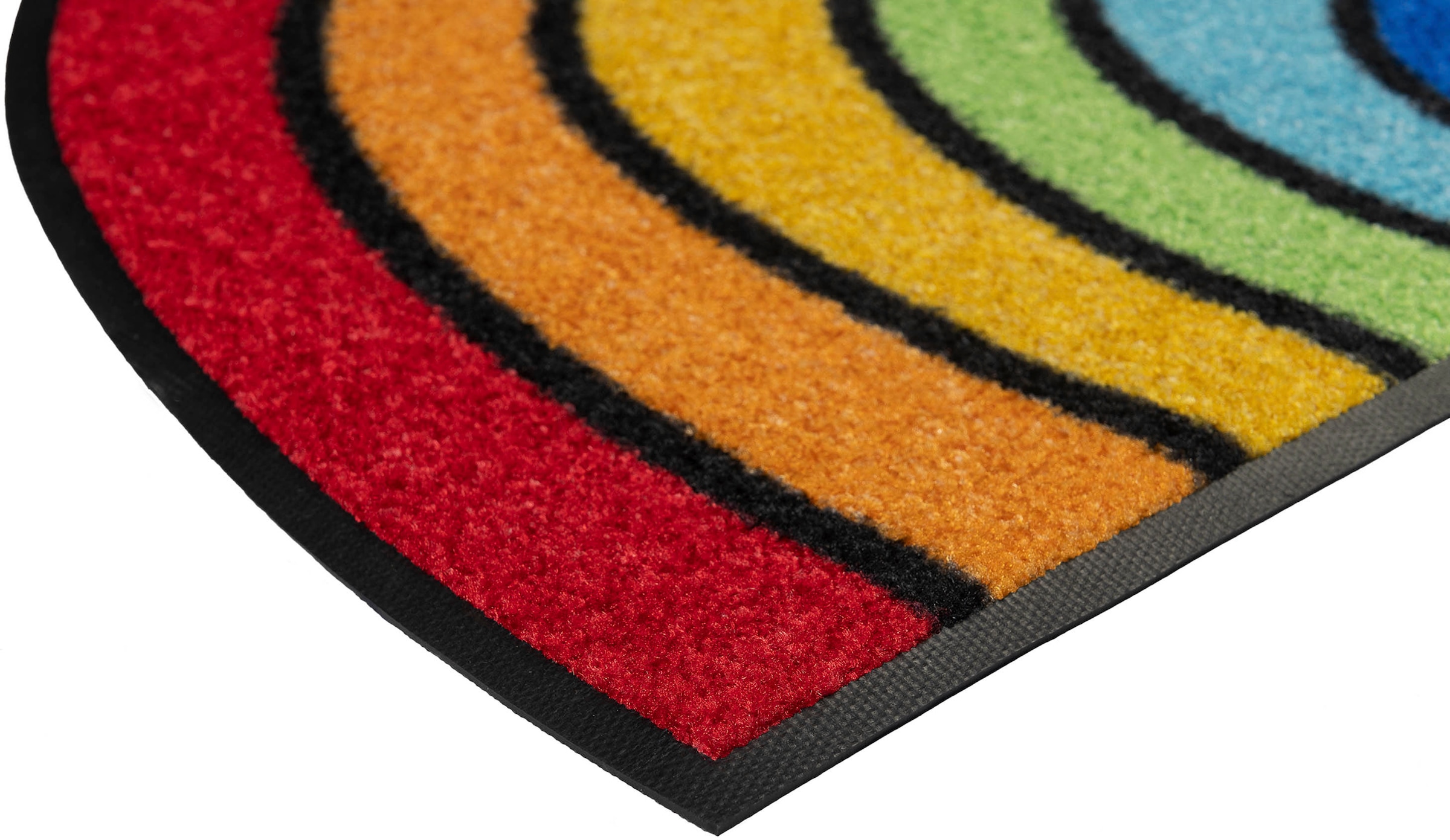 wash+dry by Kleen-Tex Fussmatte »Round Rainbow«, halbrund, 7 mm Höhe, Schmutzfangmatte, Motiv Regenbogen, In- und Outdoor geeignet, waschbar