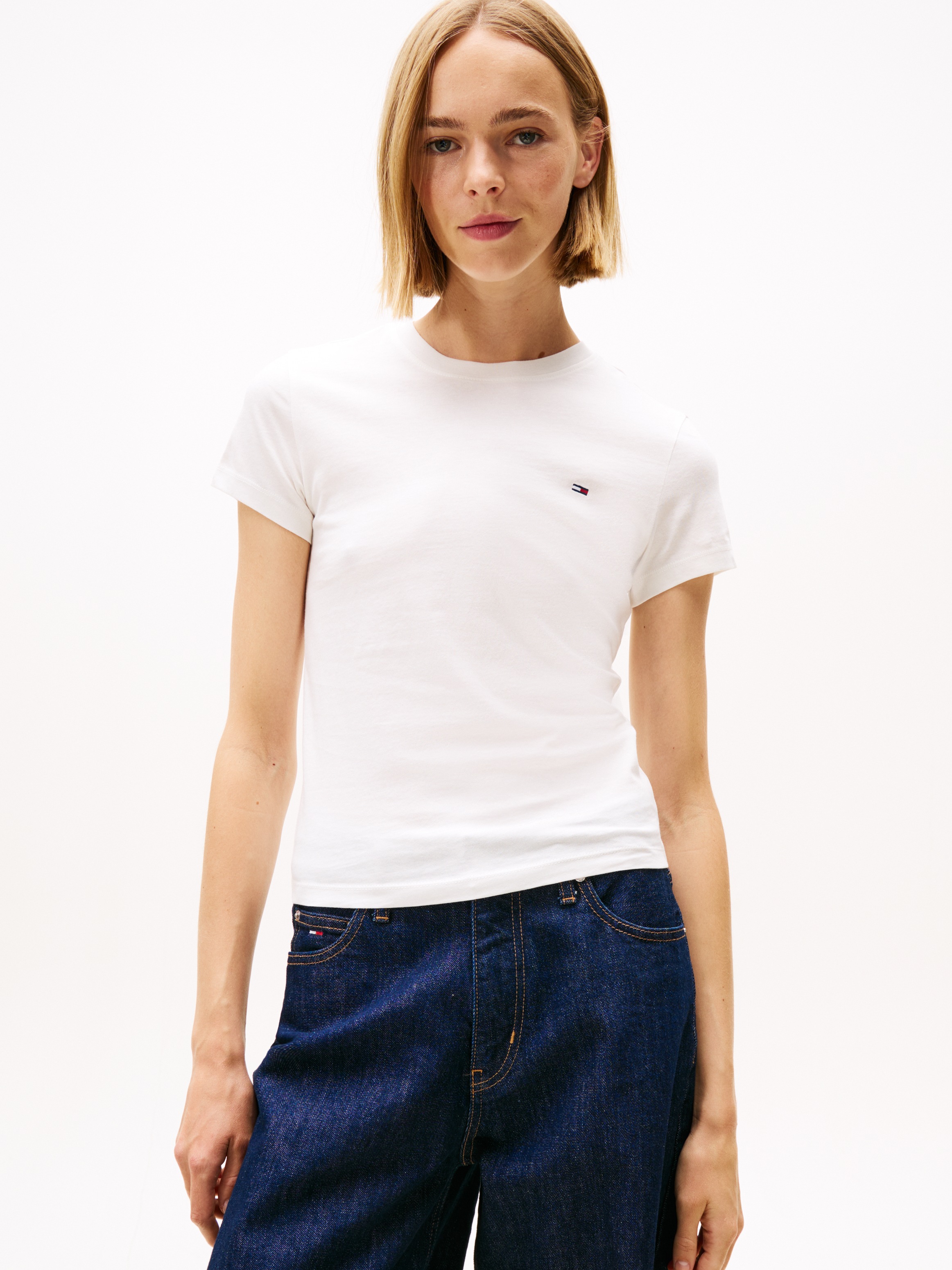 Tommy Jeans T-Shirt »TJW 2PACK C-NECK TEE«, (Packung, 2 tlg., 2er), mit Logo-Stickerei