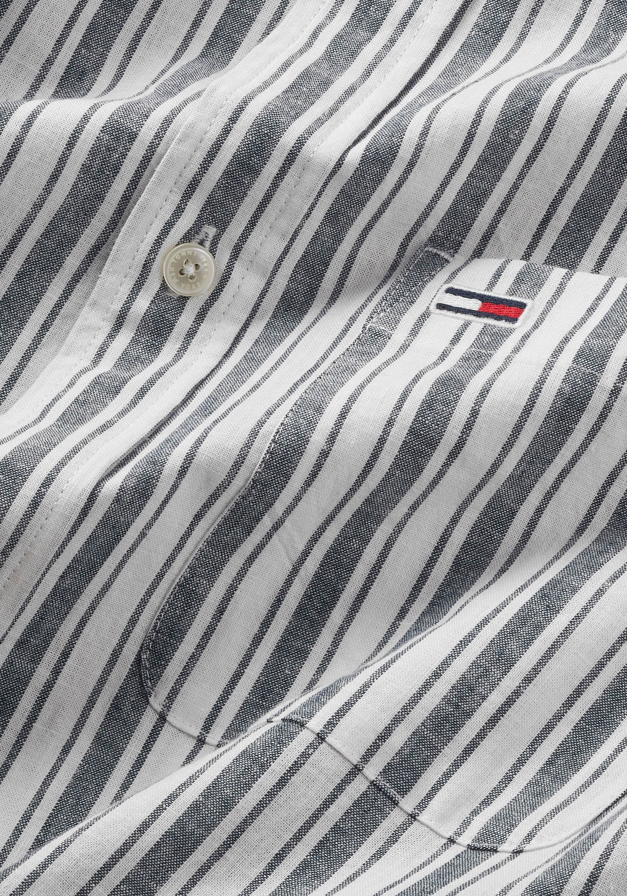 Tommy Jeans Langarmhemd »TJM MAO STRIPE LINEN BLEND SHIRT«