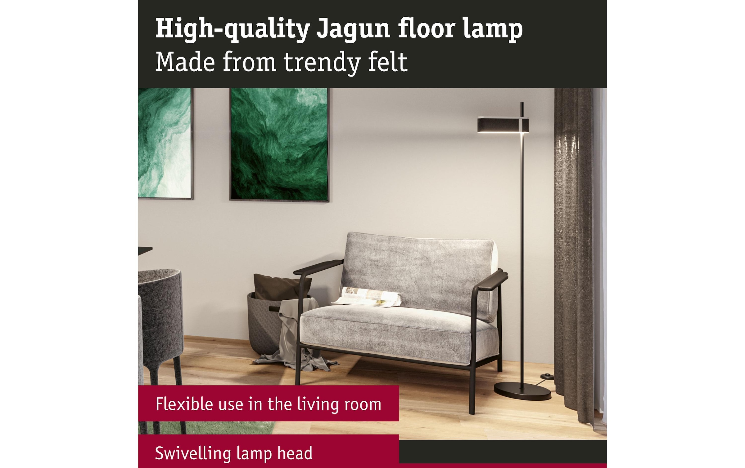 Paulmann LED Stehlampe »Jagun 2700K 20.4W«, 1 flammig