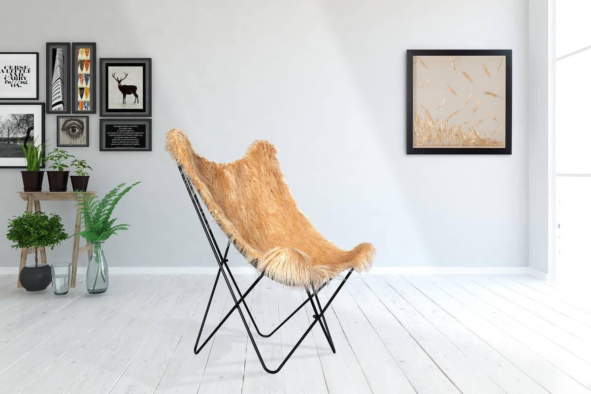 Kayoom Stuhl »Schmetterling-Stuhl Lynn 110, weicher Bezug aus Kunstfell«, 1 St., teilweise handgefertigt, für ungezwungenes Sitzen