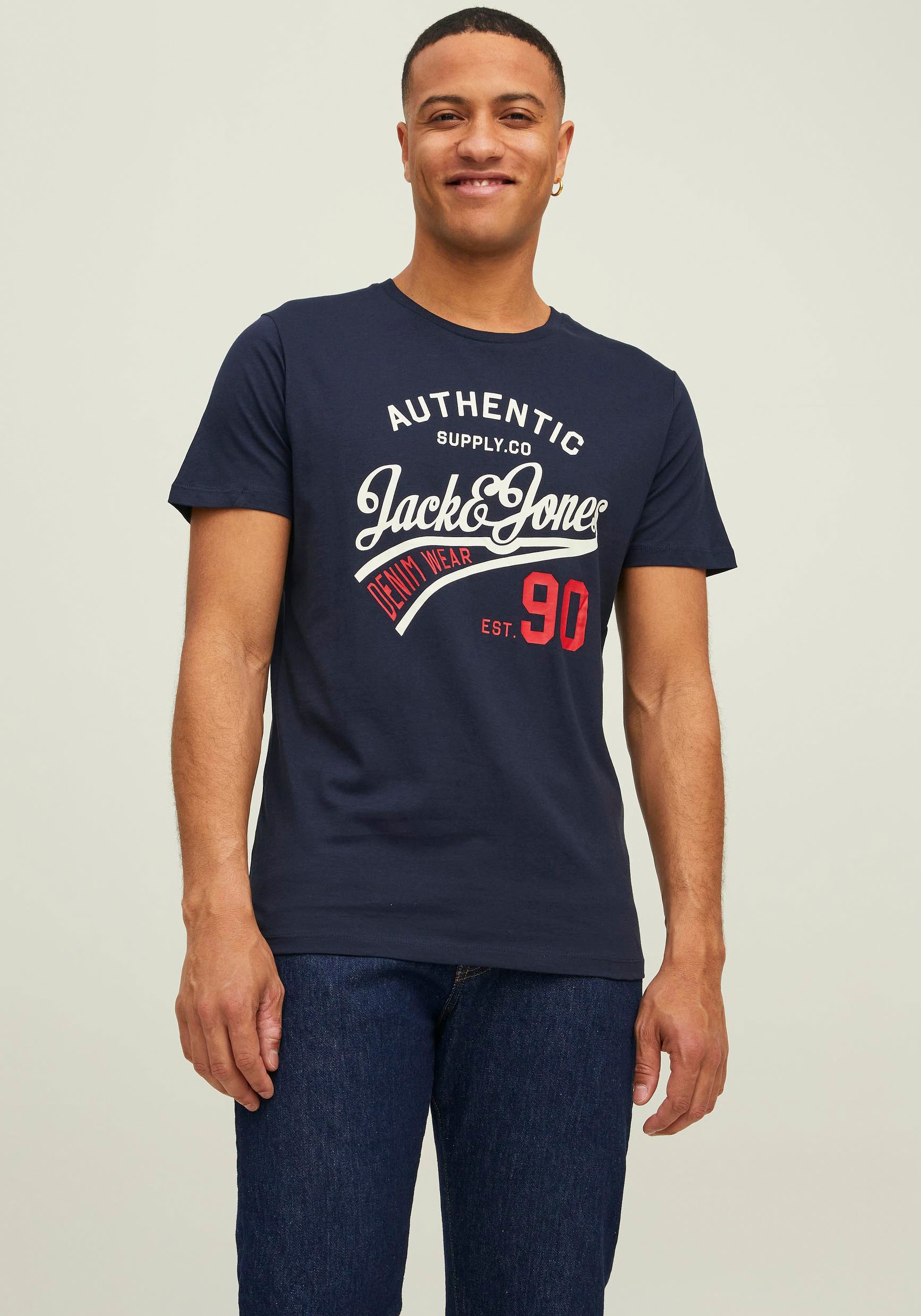 Jack & Jones Rundhalsshirt »JJETHAN TEE SS CREW NECK 3PK MP NOOS«, (Packung, 3 tlg., 3er-Pack)