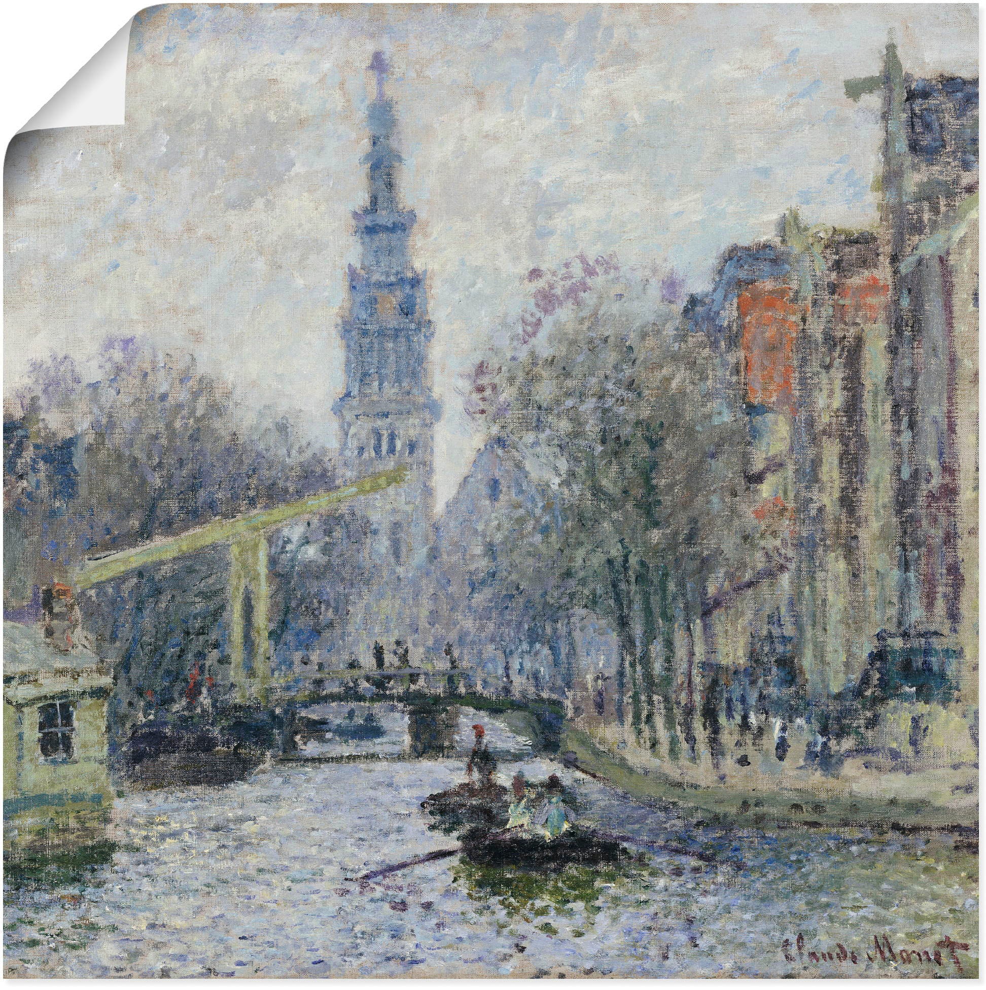Artland Wandbild »Ansicht von Amsterdam mit Kanal. 1874«, Niederlande, (1 St.), als Leinwandbild, Poster in verschied. Grössen
