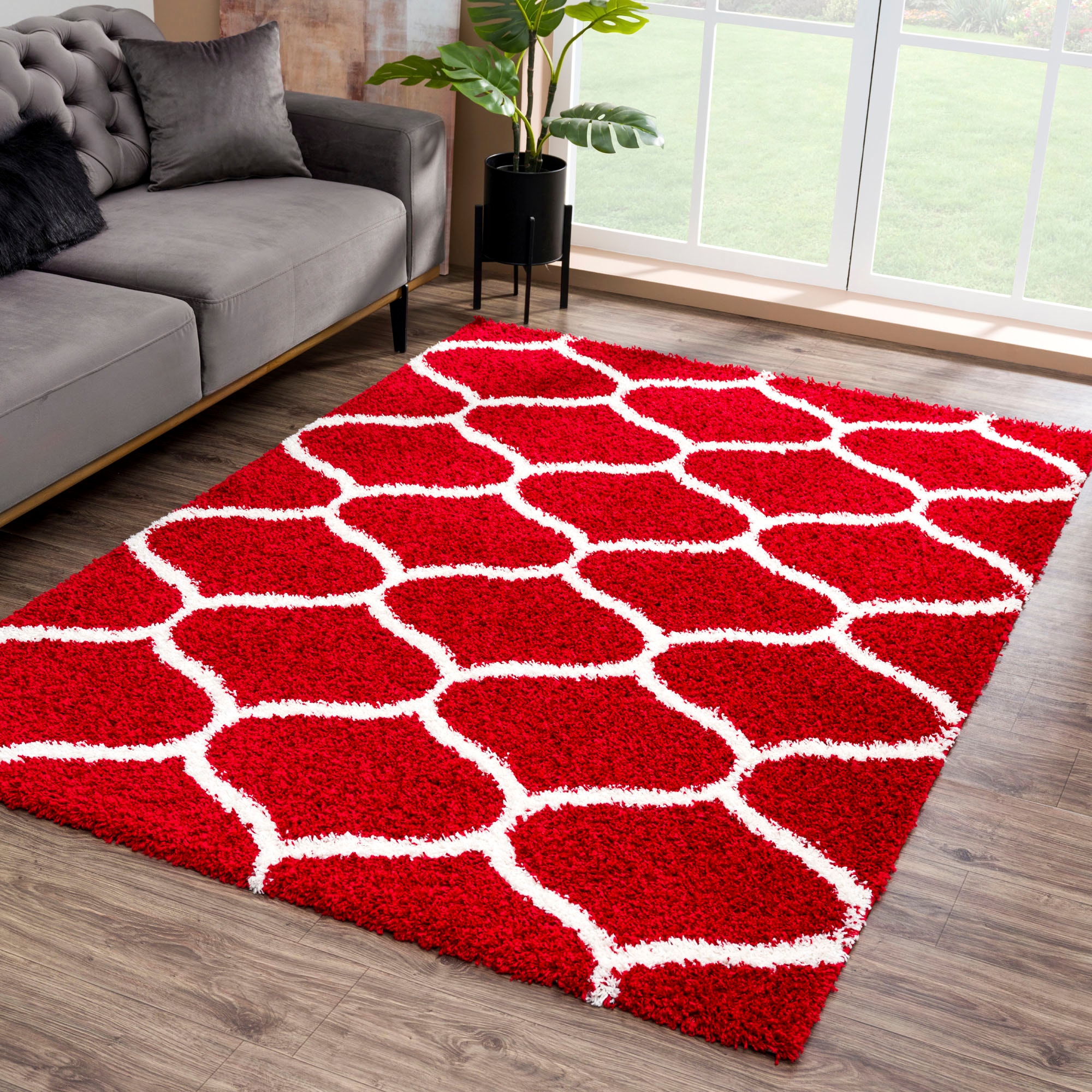 Sanat Hochflor-Teppich »Madrid«, rechteckig, 30 mm Höhe, Wohnzimmer, Langflor, Shaggy Teppich