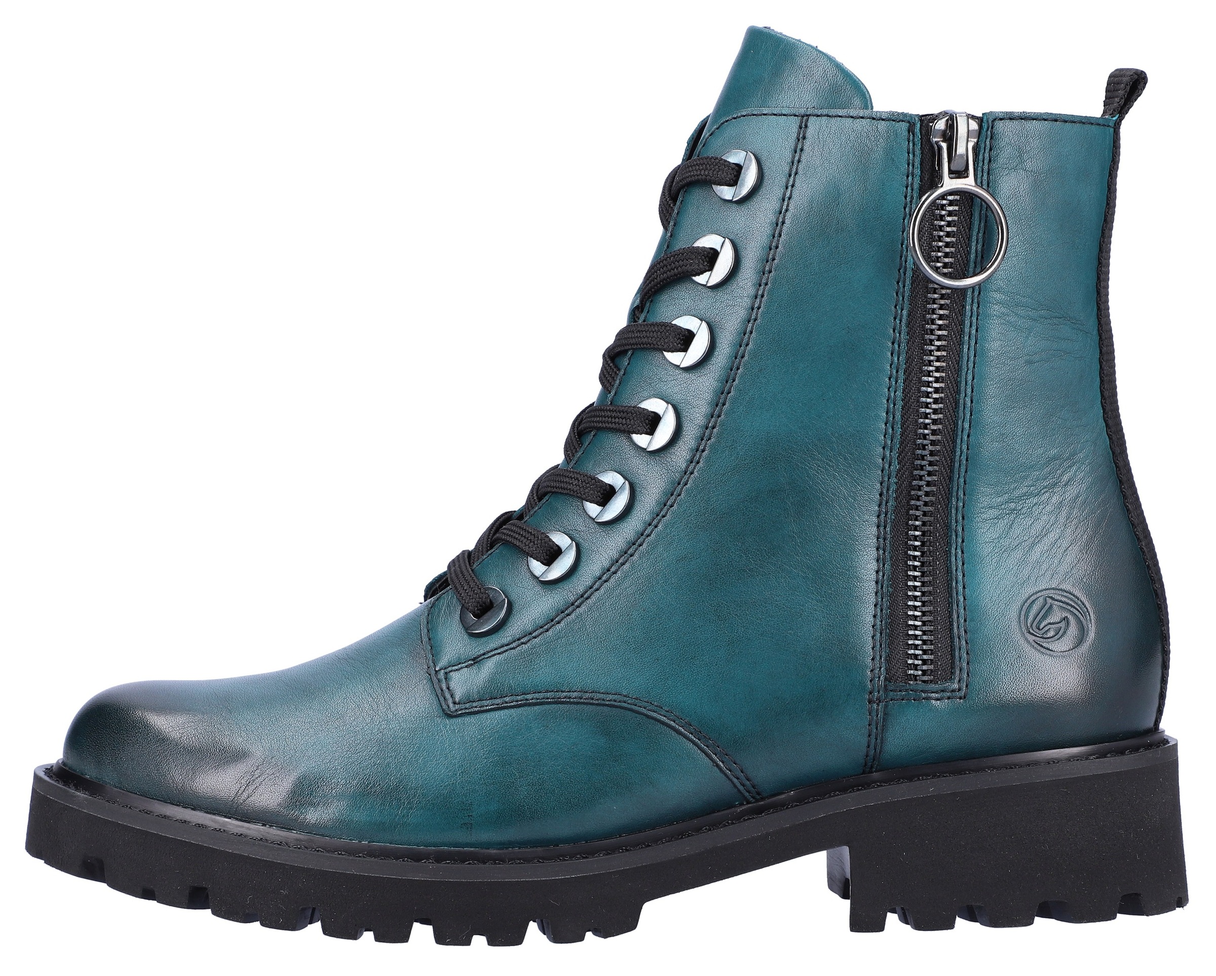 Remonte Schnürstiefelette, Blockabsatz, Stiefelette, Schnürboots, Flats im Used Look