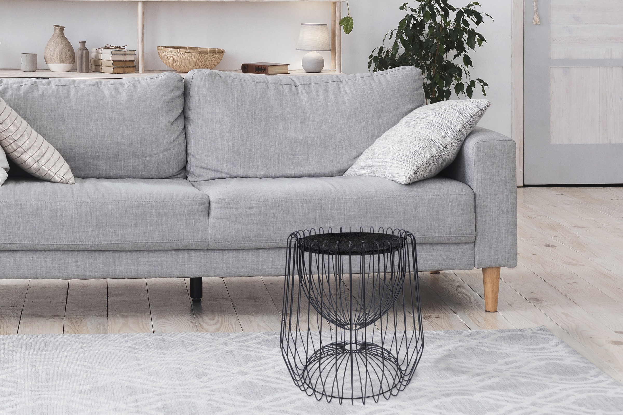 Kayoom Beistelltisch »Malibu 225, Beistelltisch mit edler Marmorplatte«, (1 St.), ø-Marmorplatte: 33,5 cm, angesagtes Metalldesign, pflegeleicht