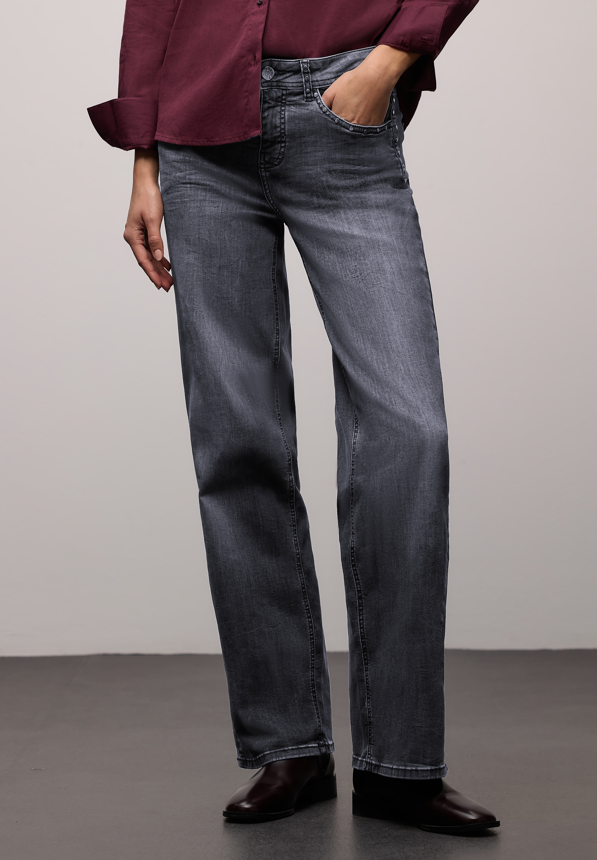 STREET ONE Weite Jeans »Style Wideleg« mit Glitzer-Details