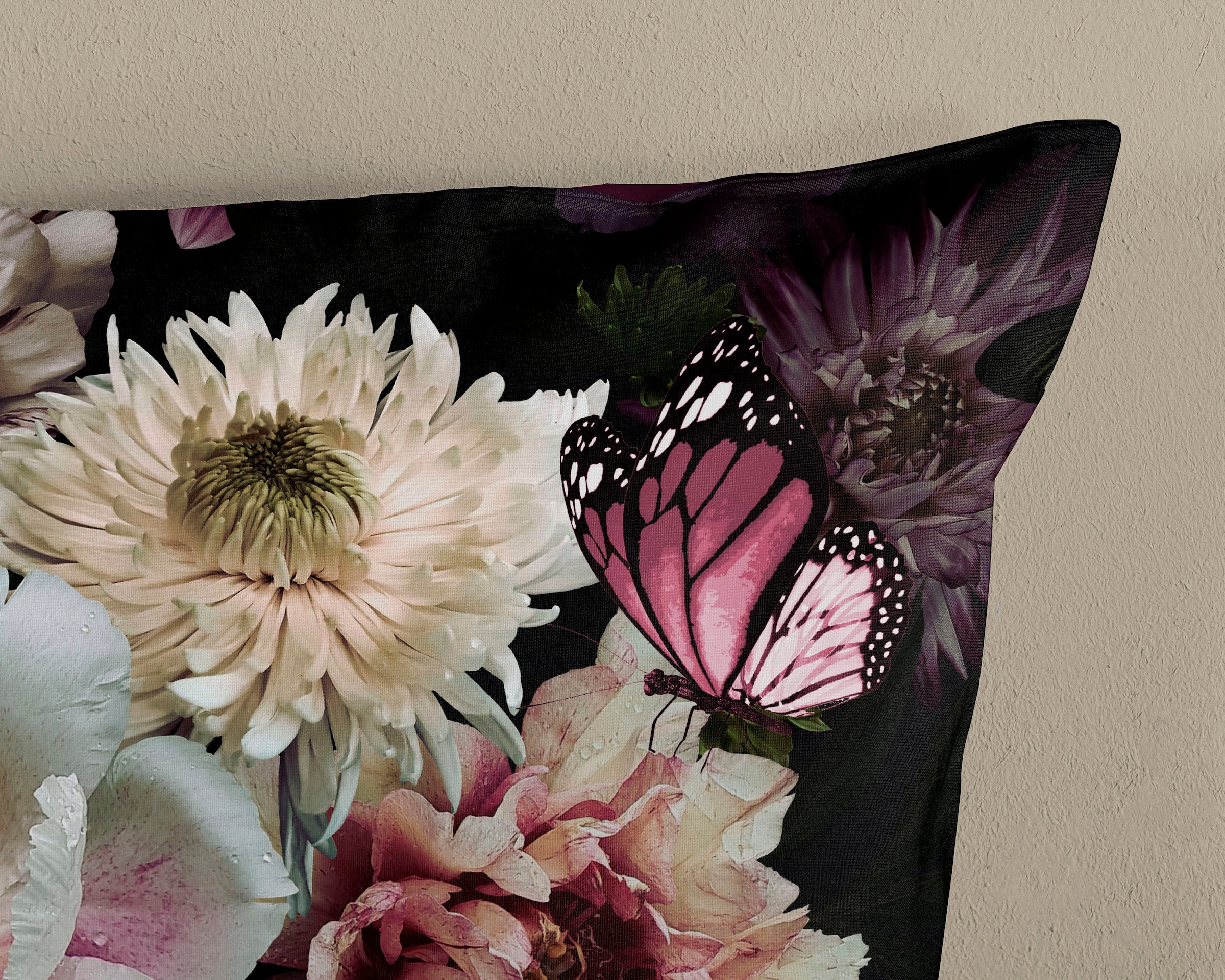 PURE luxury collection Wendebettwäsche »Marleen«, Mikrofaser, 135x200, Pflegeleicht, Reissverschluss, Wendeoptik, Blumen