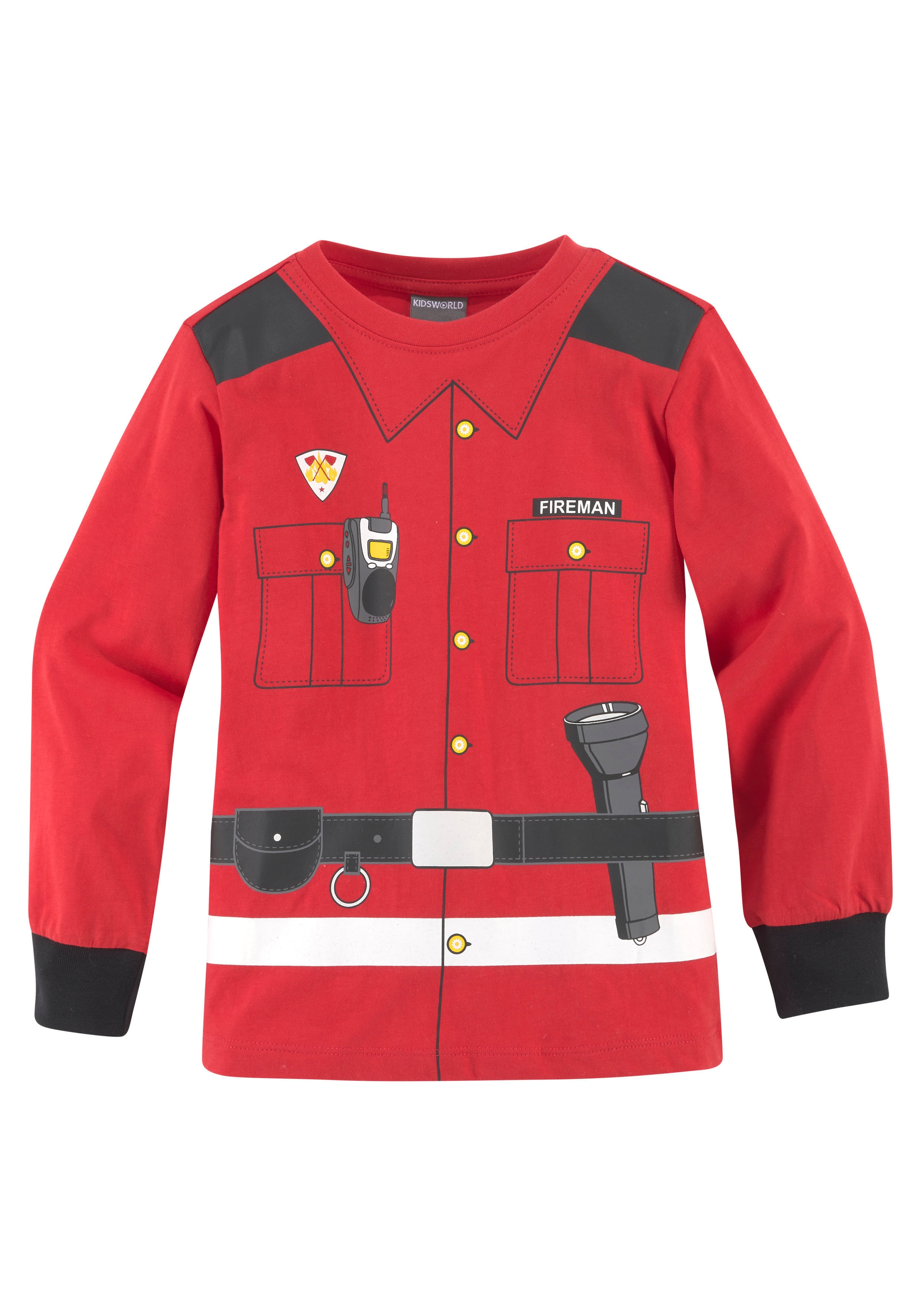 KIDSWORLD Langarmshirt »FEUERWEHR«, Uniform-Druck