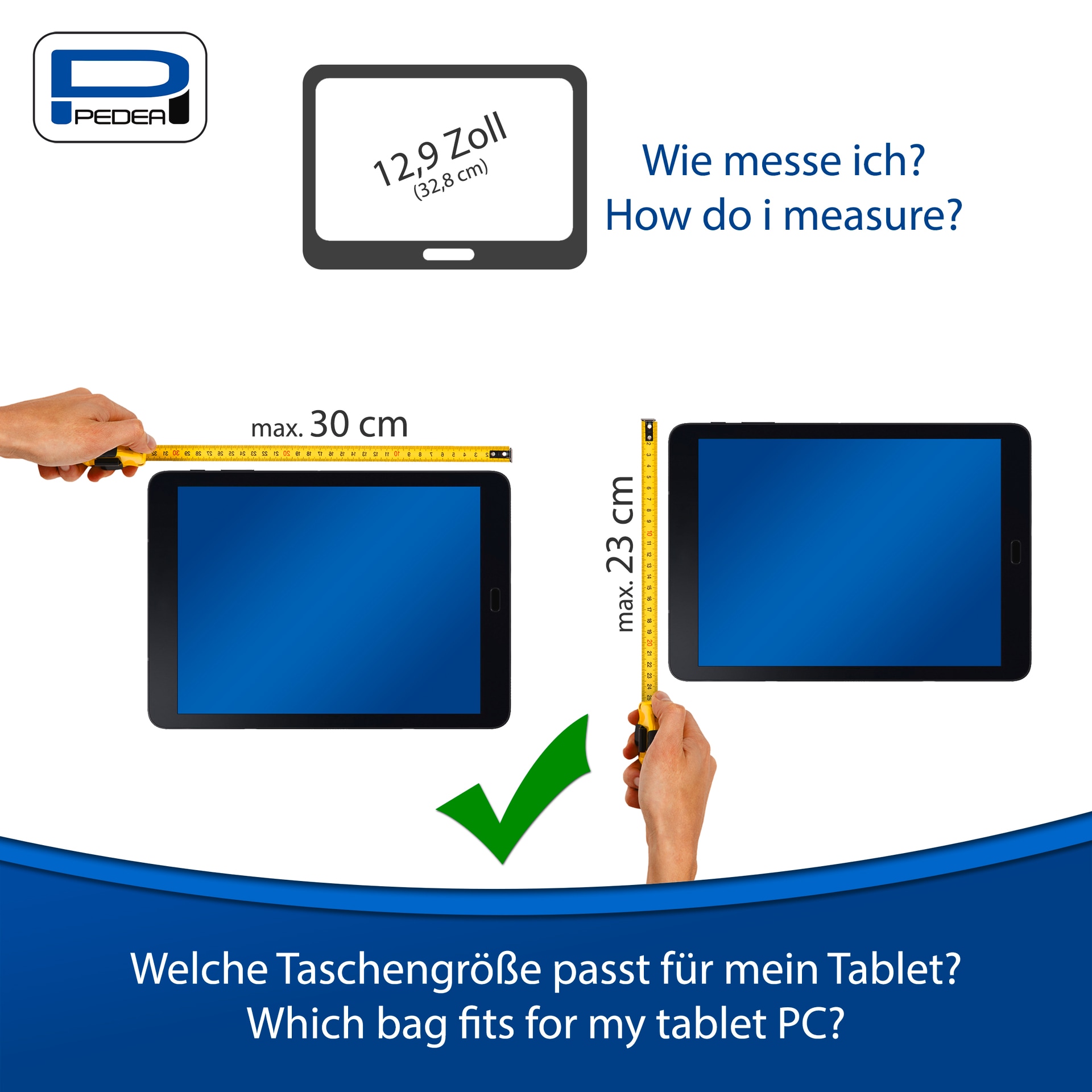 PEDEA Tablettasche »Tablettasche Fashion bis 32,8 cm (12.9'')«, dicke Polsterung und ein fleeceartiges, weiches Innenfutter