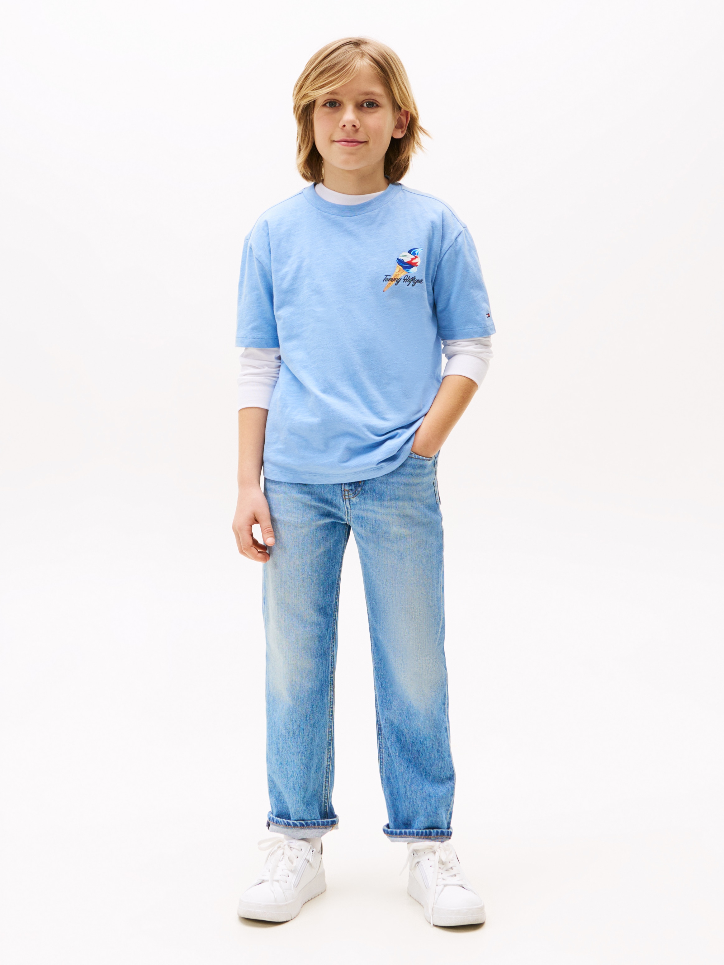 Tommy Hilfiger Stretch-Jeans »SKATER LIGHT WASH DENIM«, für Kinder bis 16 Jahre, Skater-Form