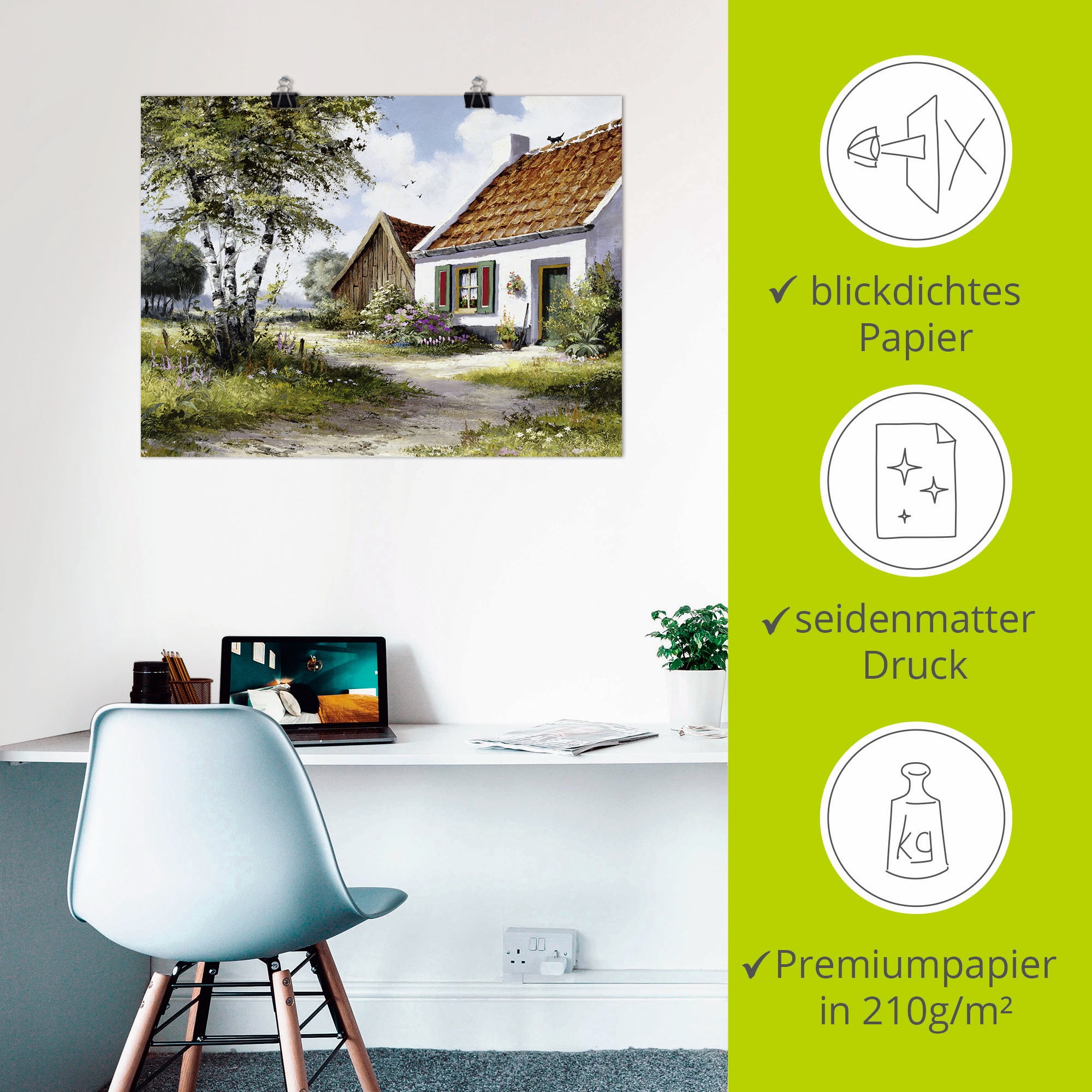 Artland Wandbild »Katze auf dem Dach«, Garten, (1 St.), als Leinwandbild, Poster, Wandaufkleber in verschied. Grössen