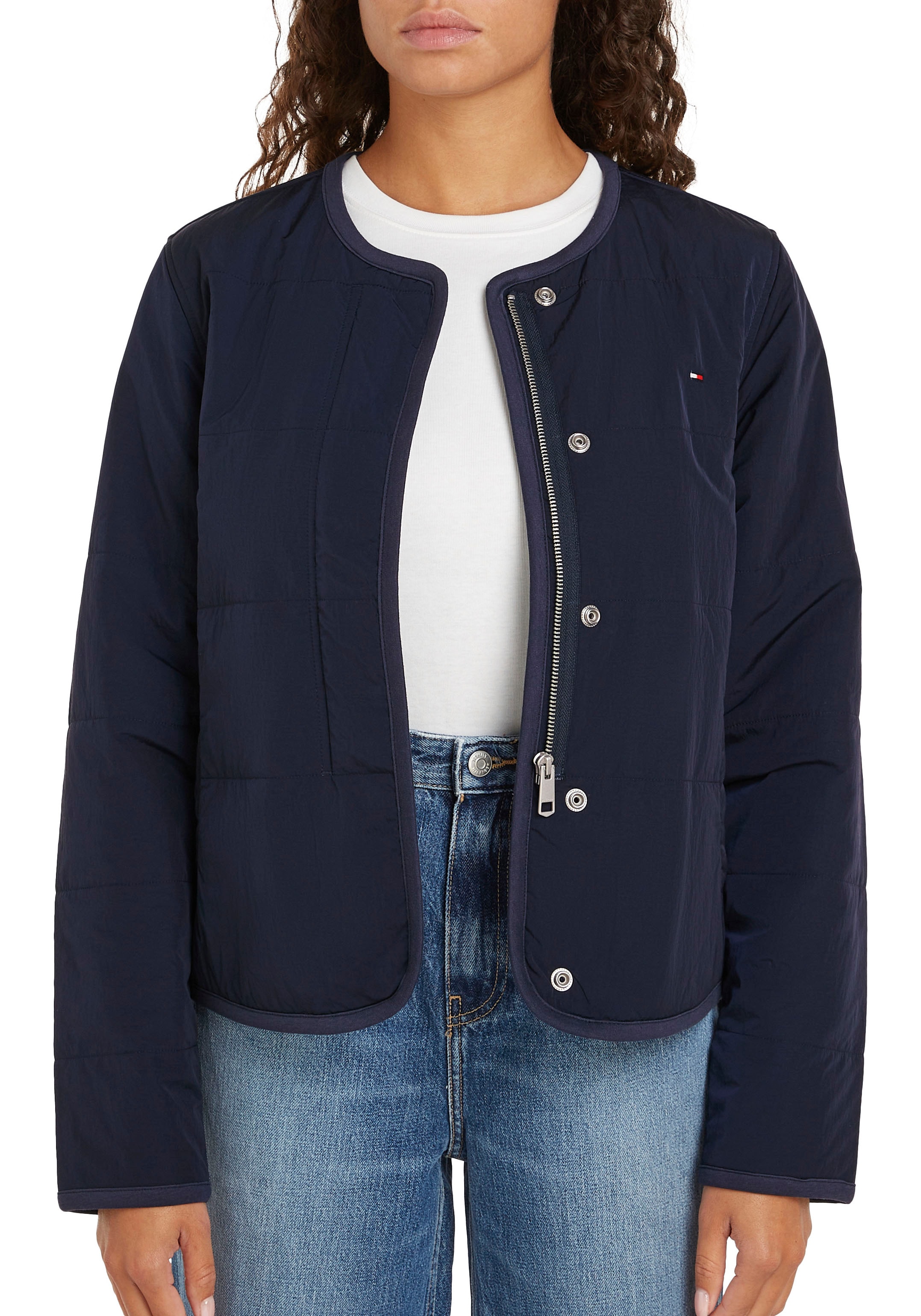 Tommy Hilfiger Steppjacke »JERSEY LINED JACKET«, mit Tommy Jeans Logo-Flag