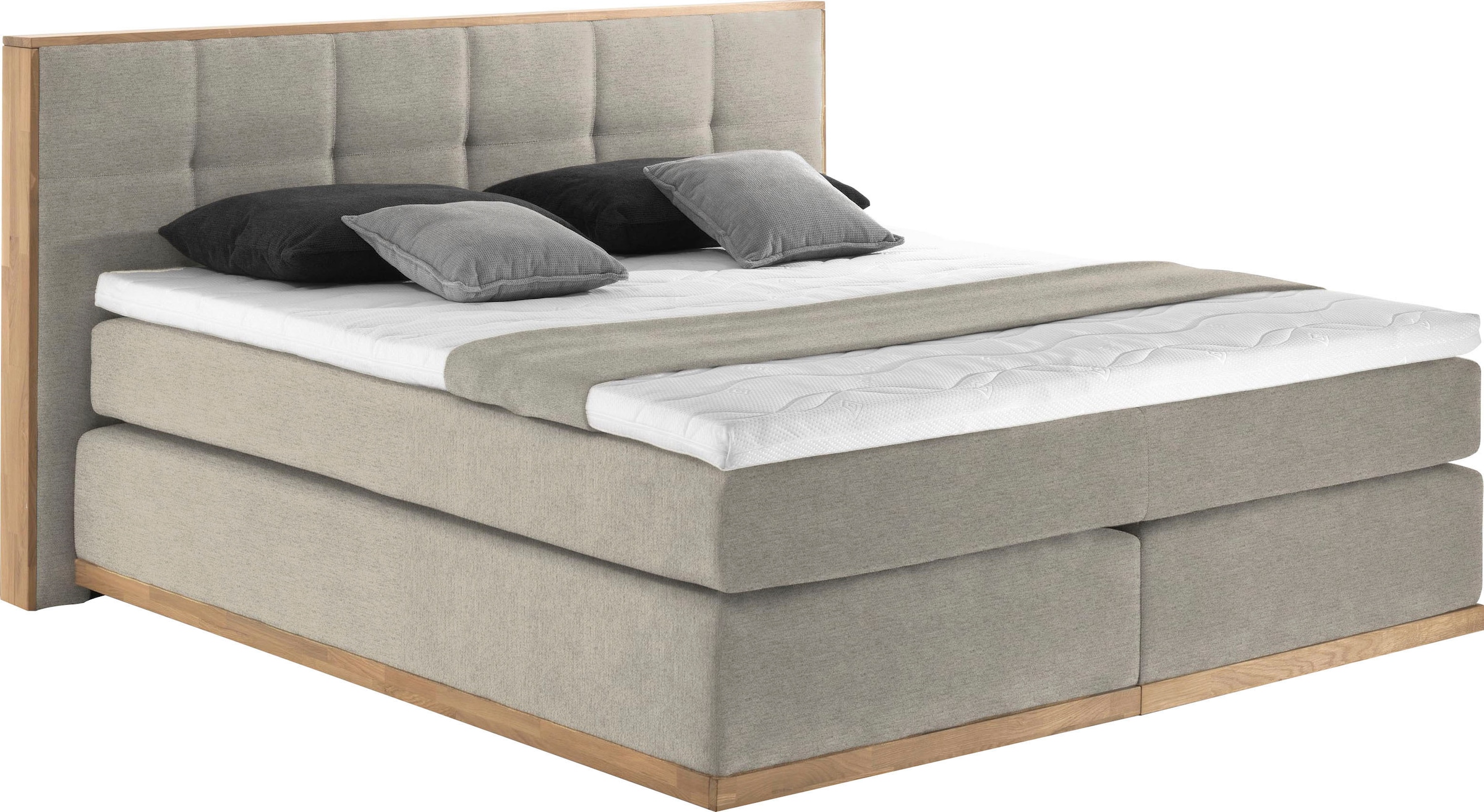 Home affaire Boxspringbett "Vinton" aus massiver Eiche, verschiedene Härtegrade (auch H4)