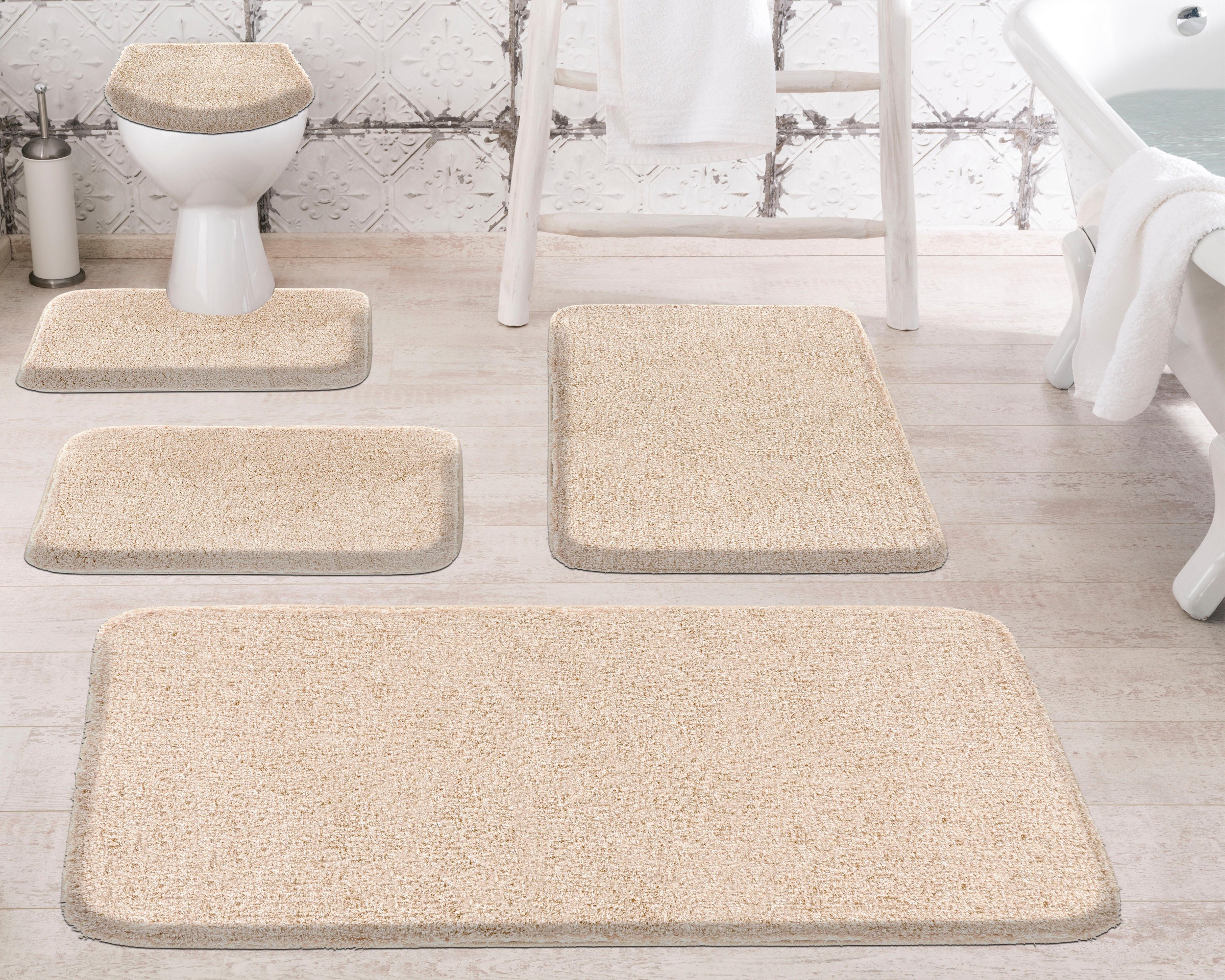 Grund Badematte »Melange«, rutschhemmend beschichtet, fussbodenheizungsgeeignet, besonders dichter Flor