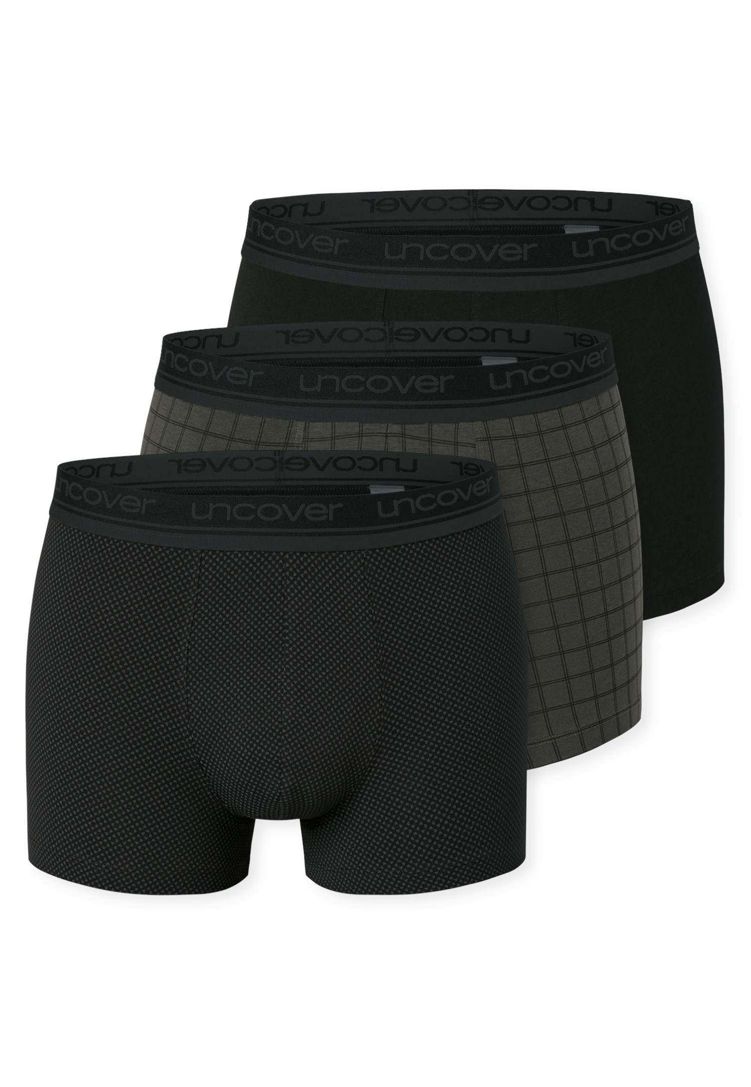 uncover by SCHIESSER Boxer »Uncover Cotton« 2er Pack, ohne Eingriff, elastisch, Single Jersey-Qualität, Logo-Bund