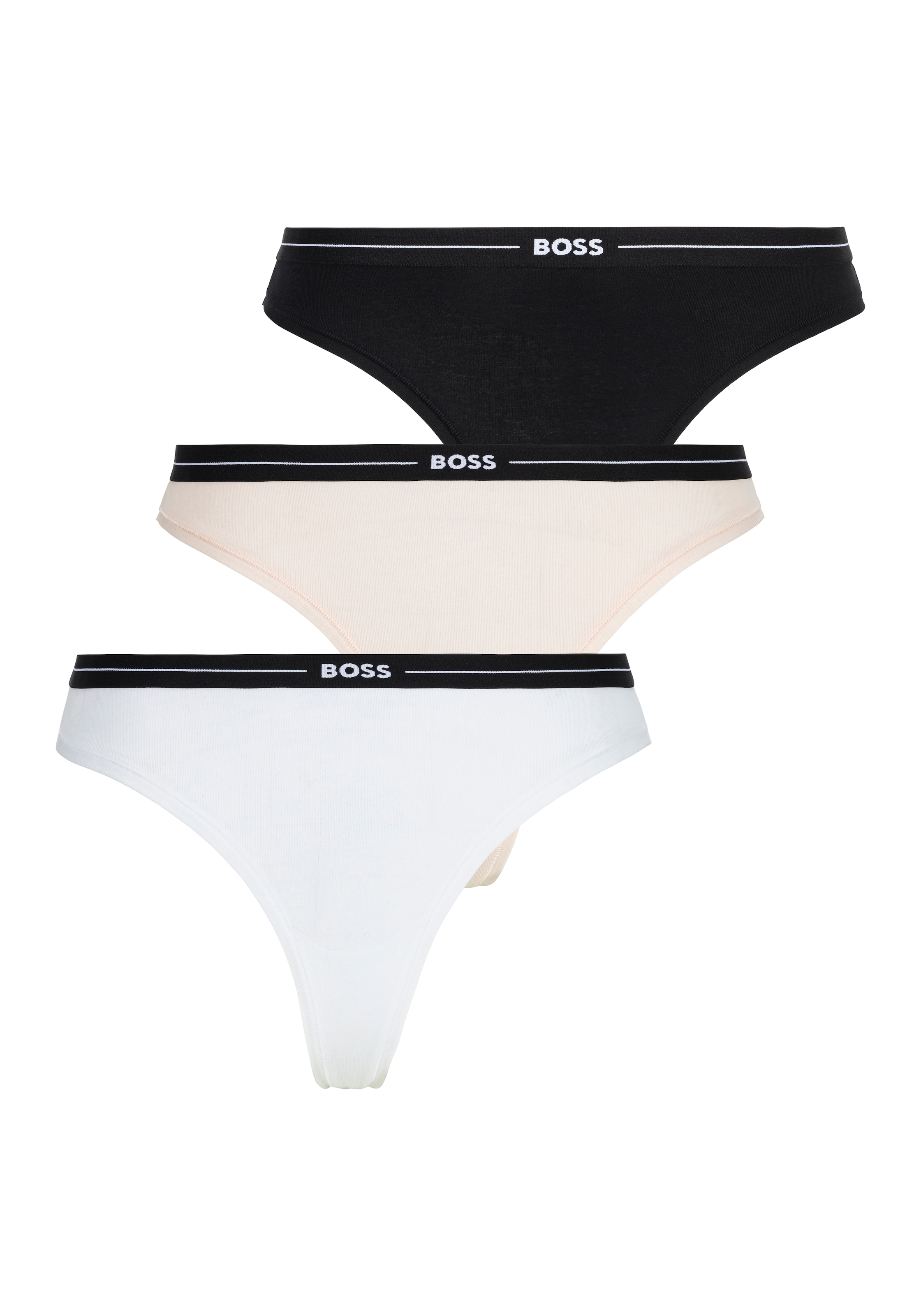 BOSS String »3P THONG«, (Packung, 3 St., 3er), mit BOSS Logobund