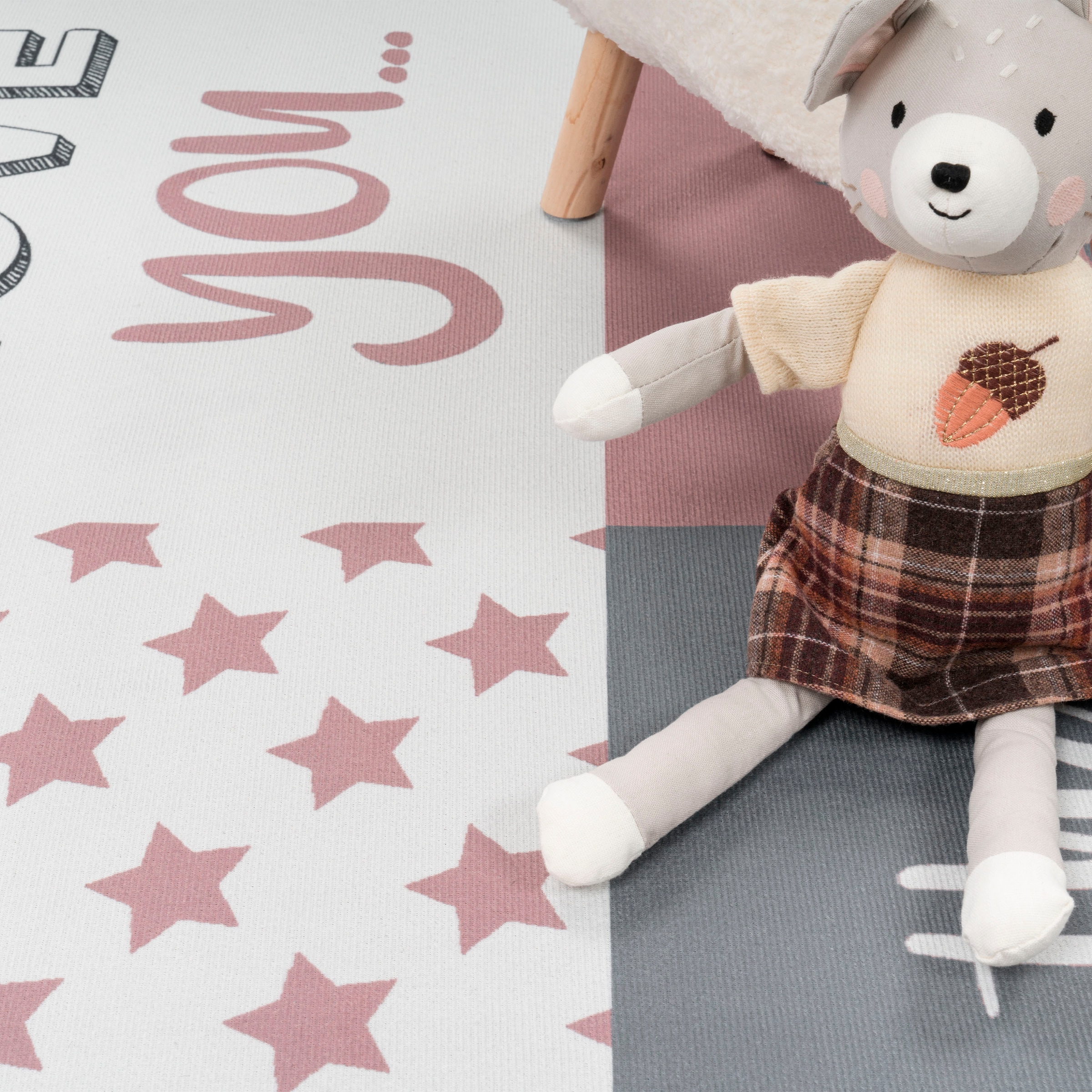 Paco Home Kinderteppich »Aleyna 101«, rechteckig, 6 mm Höhe, Kurzflor, Kinder Design, Motiv Mond & Sterne, Kinderzimmer
