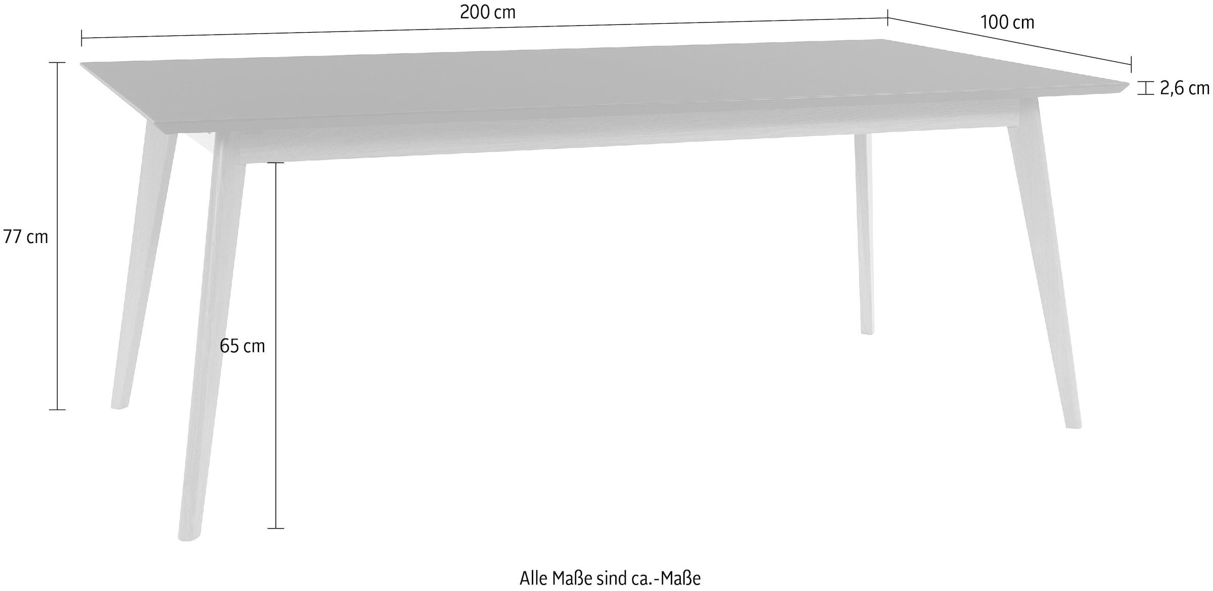 andas Esstisch »Vallby«, Tischplatte aus Linolium, lackiert, Höhe 77 Eiche Jelmoli-Versand Gestell aus cm | bestellen online